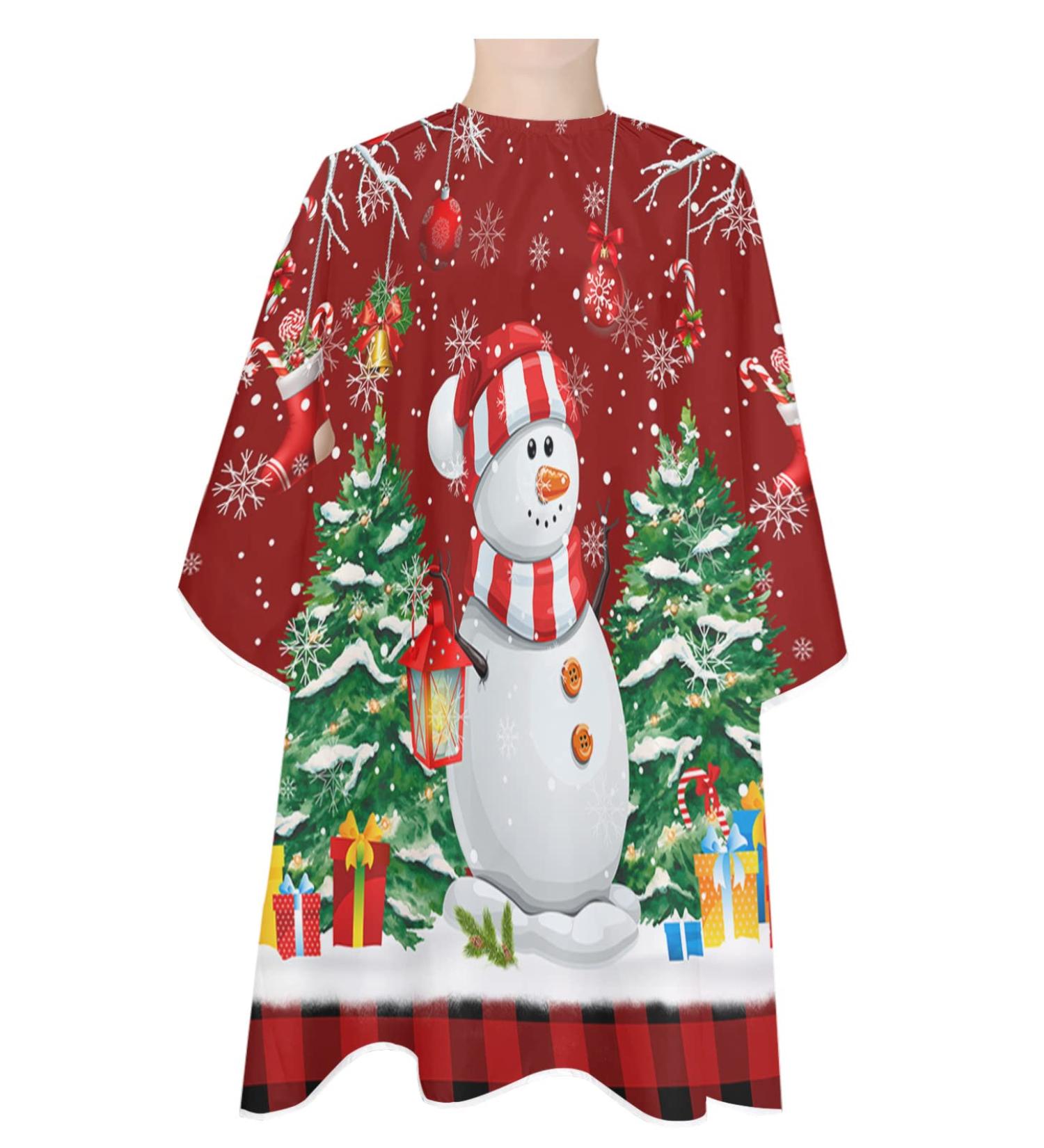 Buy Christmas Barber Cape | Adjustable Hair Cutting Cape for Men Women Kids | Festive Snowman & Snowflake Design | Perfect Salon Accessory for the Holidays - Buy Online on GoSupps.com