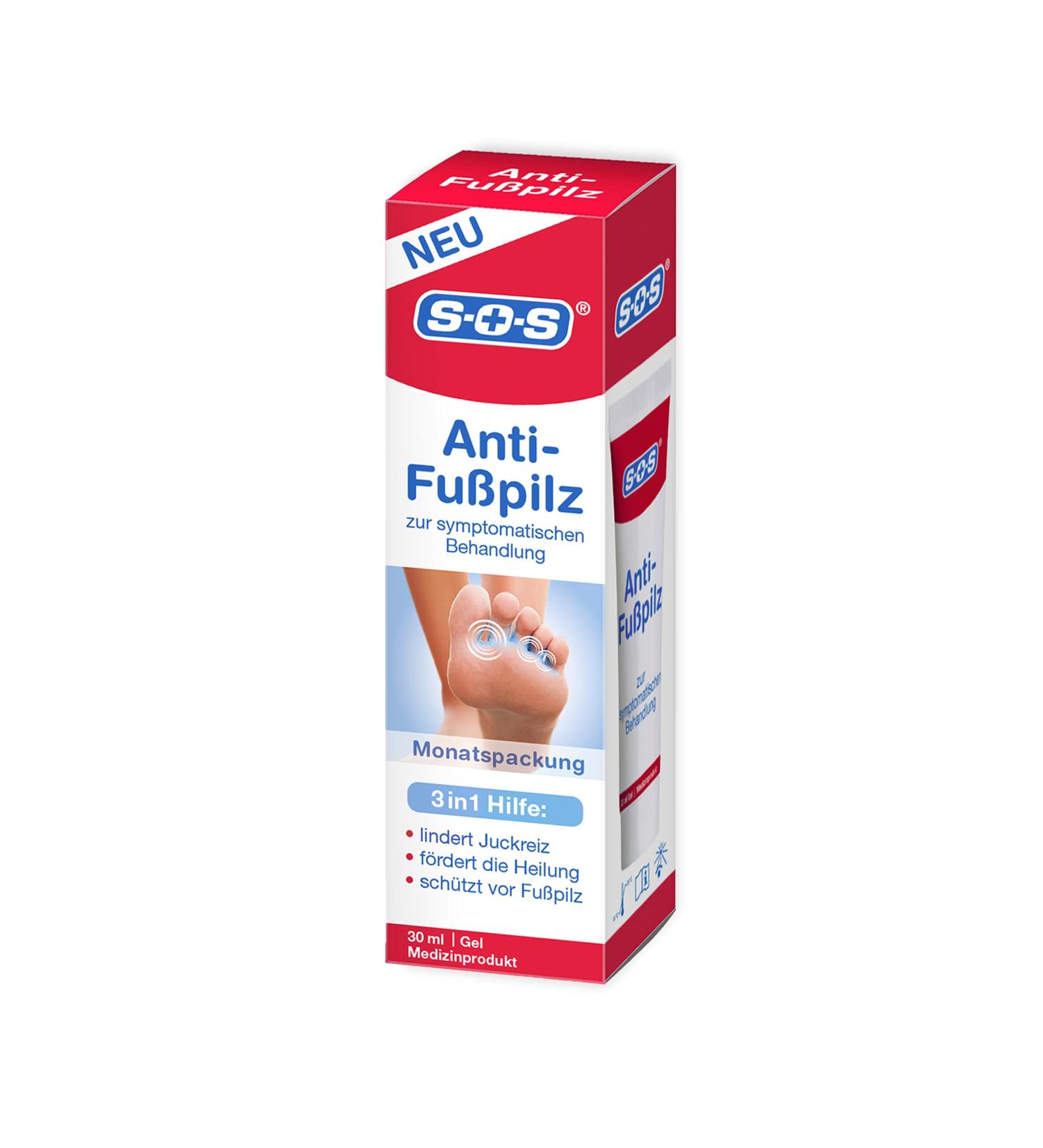 SOS Anti-Foot Mushroom Gel 30ml - Effective Fungus Treatment & Wound Healing Solution | Monthly Packaging - Buy Online on GoSupps.com