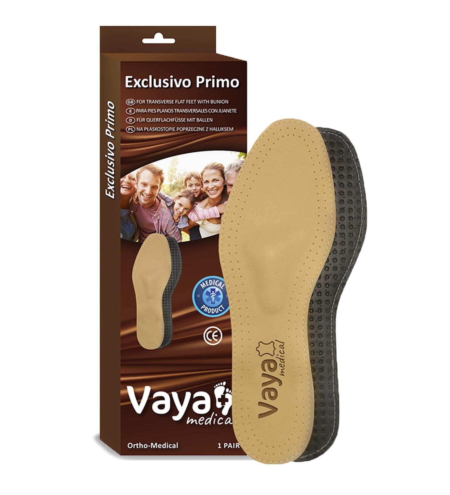 Vaya Exclusivo Primo Orthopedic Insoles for Flat Feet & Hallux Valgus Activated Carbon Size 44 - Buy Online on GoSupps.com