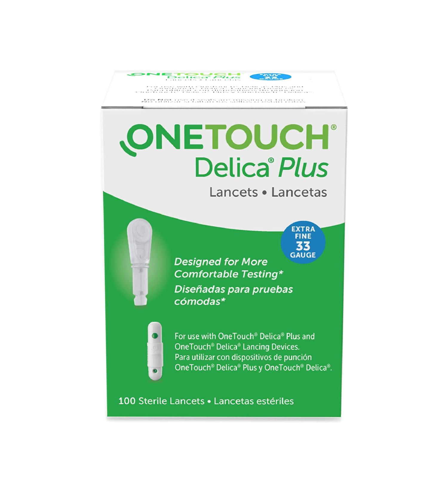 OneTouch Delica Plus Lancets 33 Gauge | Diabetic Supplies for Blood Sugar Testing | 100 Count - Buy Online on GoSupps.com