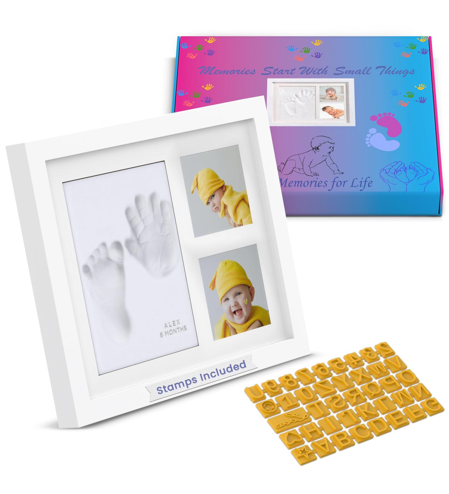 Baby Hand and Footprint Kit/New Mom Gifts/Gender Reveal Gifts/Baby Keepsake Box/Baby Shower Gifts/Clay paw print kit/Dog Paw Print Kit//baby picture frame/new baby gift/new born baby boys gift - Buy Online on GoSupps.com