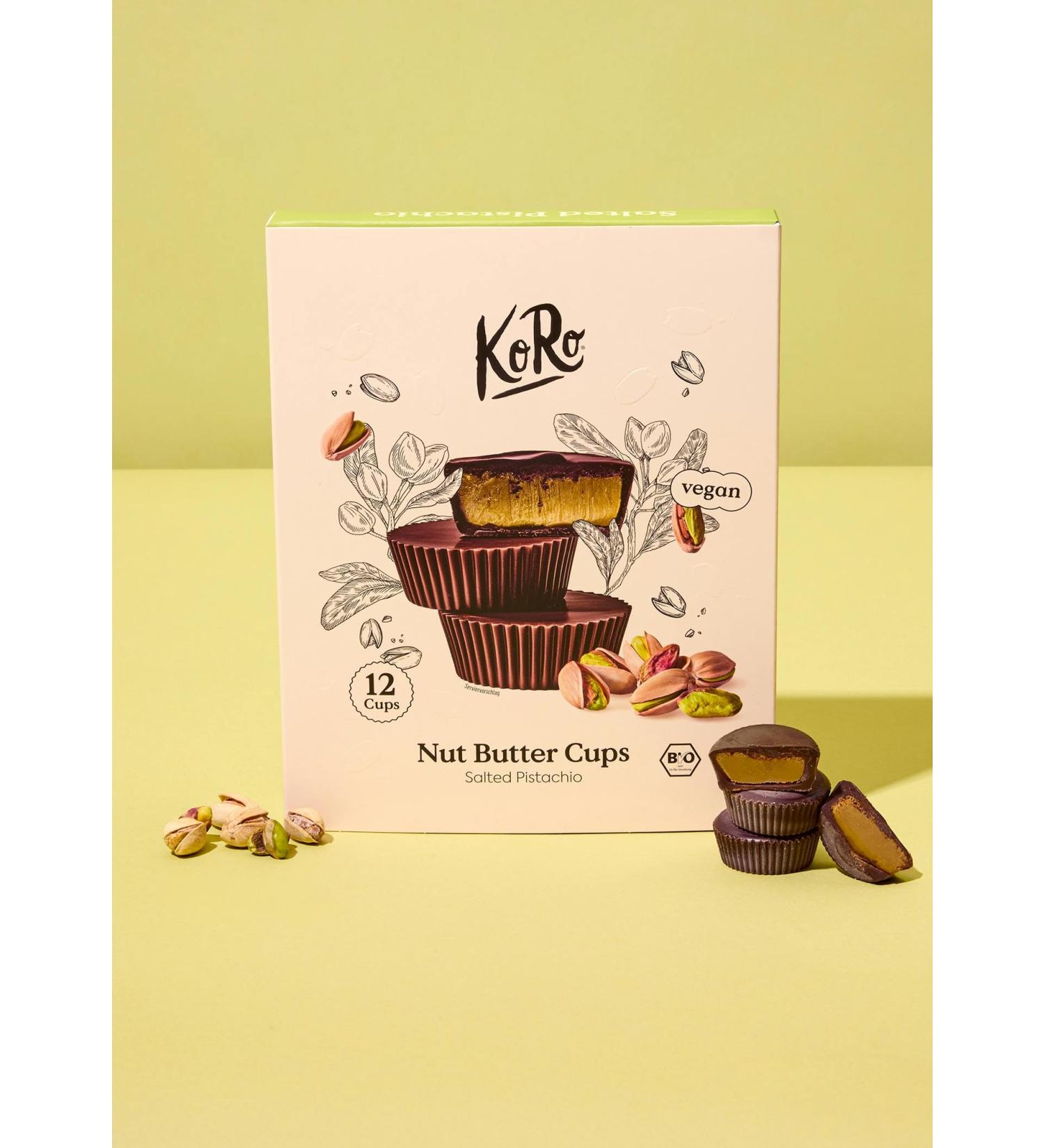 KoRo - Nut Butter Cups Organic Salted Pistachios Gift Set 12 x 13g - Sweet with coconut blossom sugar - Vegan - Ideal gift for gourmets - Buy Online on GoSupps.com