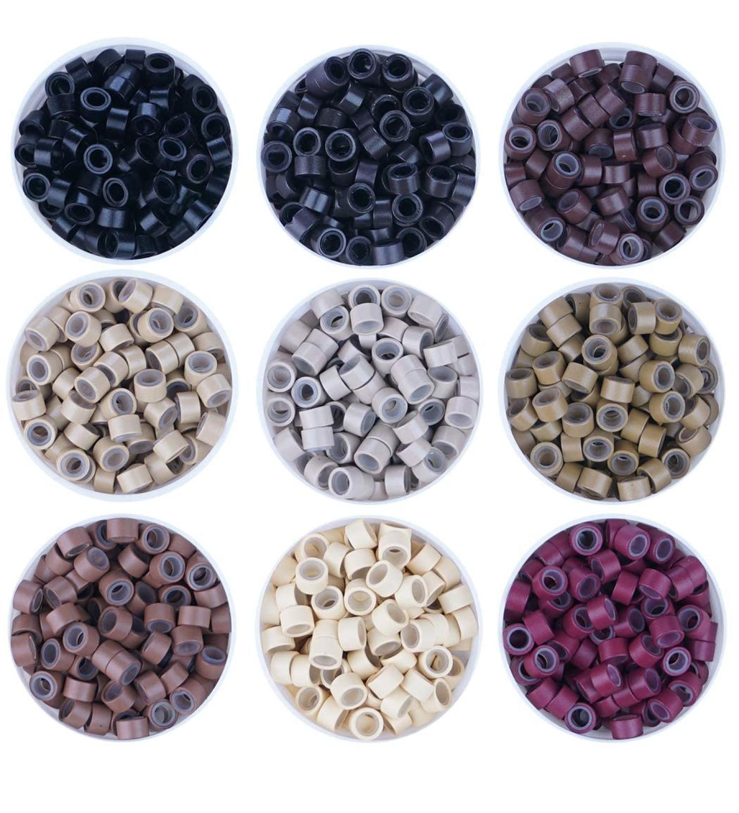 KOCONI 1000Pcs 5.0mm Silicone Lined Micro Rings Beads for Pre Bonded Hair Extensions - #13 Light Blond - Buy Online on GoSupps.com