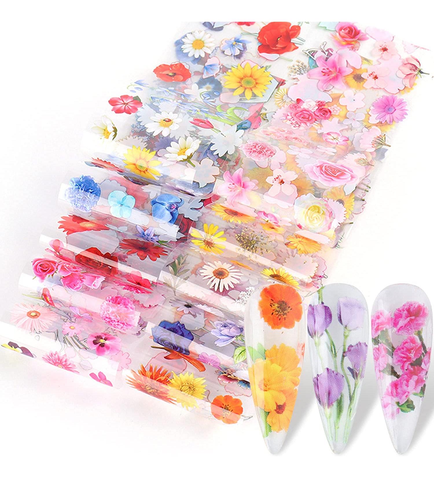10 Sheets Nail Art Foil Transfer Stickers - Sunflower Daisy Summer Spring Decorations - Buy Online on GoSupps.com