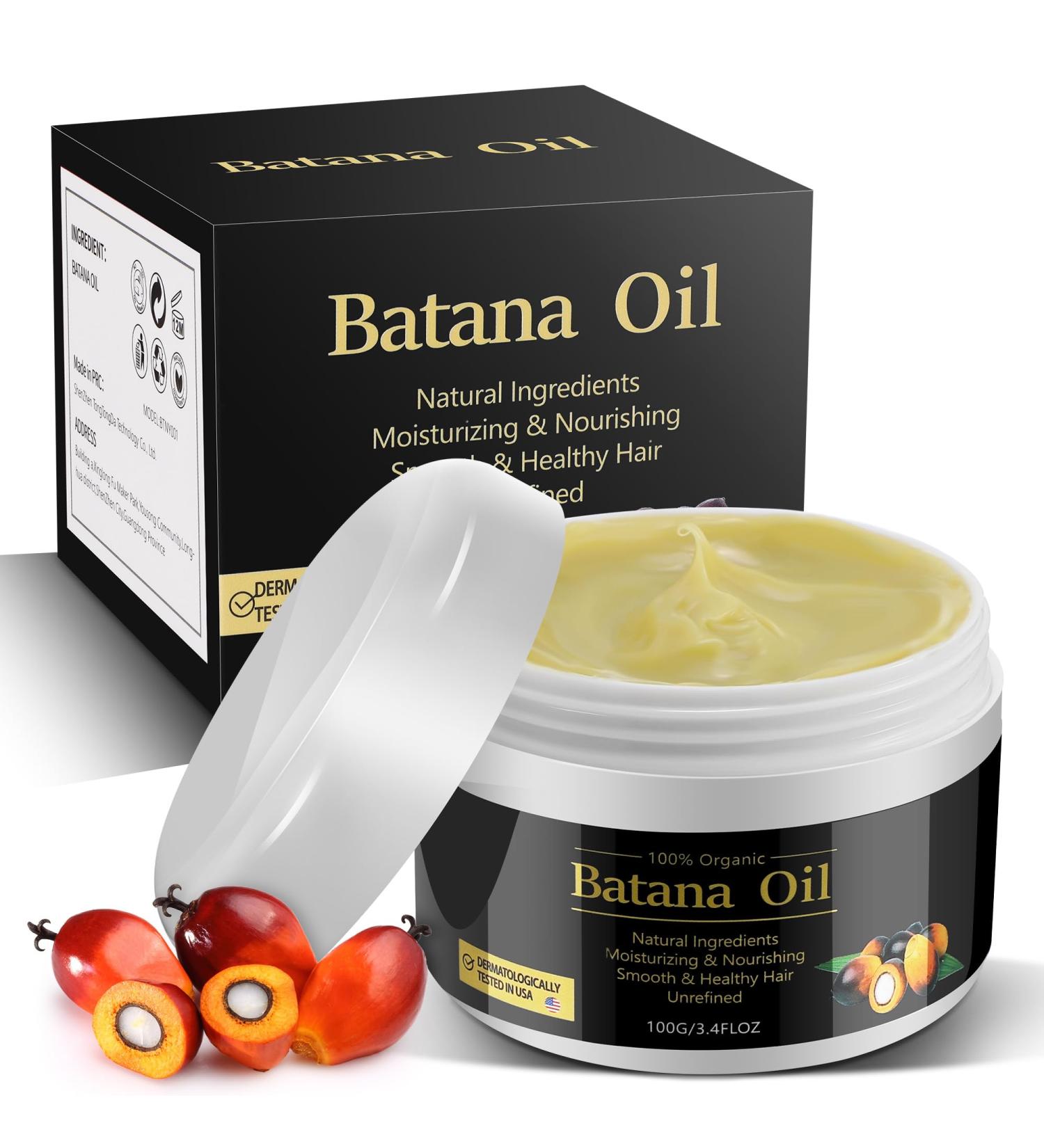Natural Batana Oil for Hair Growth - 100% Pure Dr. Sebi Oil | Prevent Hair Loss & Split Ends - 3.4 OZ - Buy Online on GoSupps.com