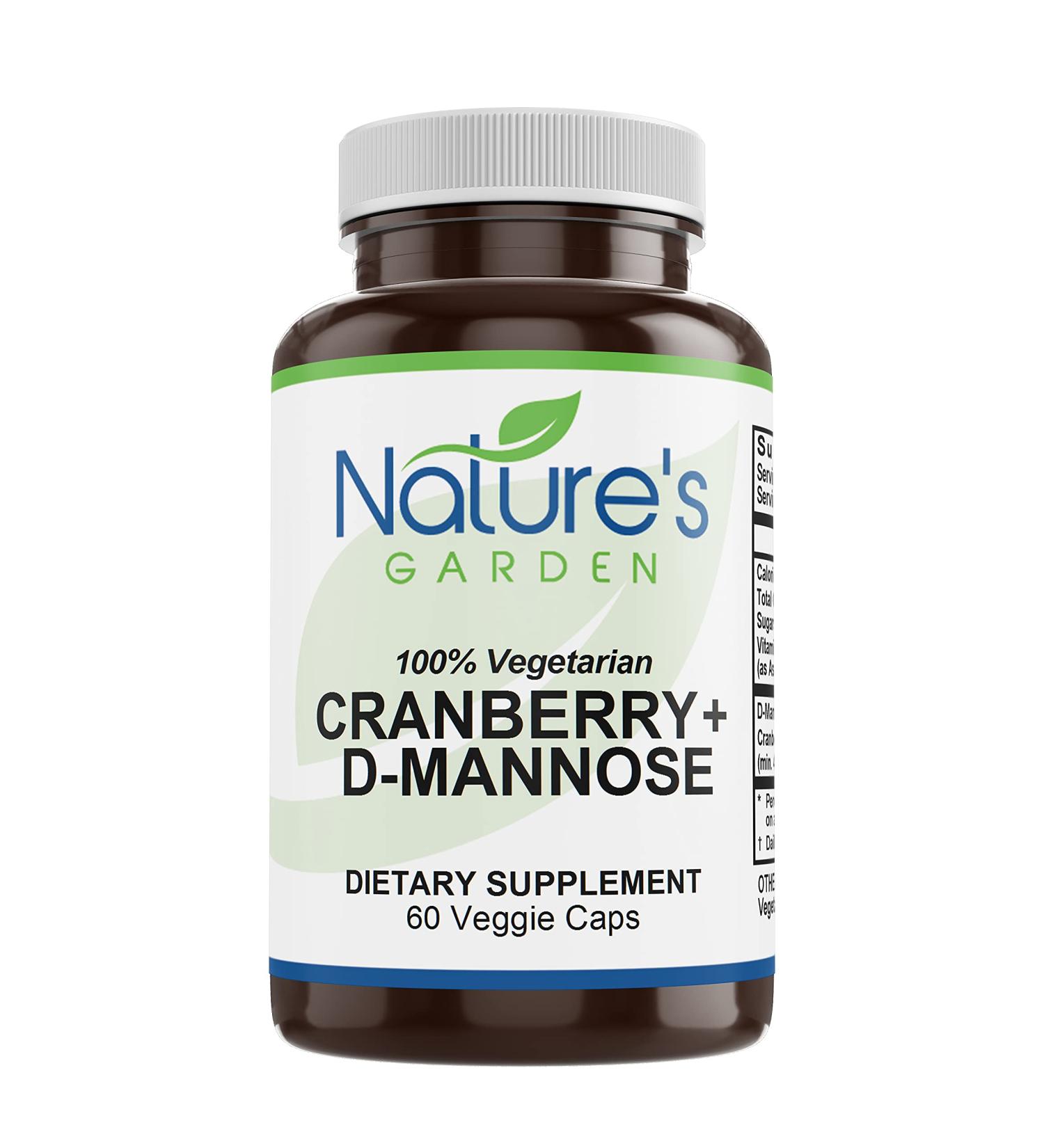 NATURE'S GARDEN ESSENTIALS Cranberry + D-Mannose - 60 Veggie Caps - 1000mg D Mannose with Cranberry Concentrate Plus Vitamin C - Buy Online on GoSupps.com