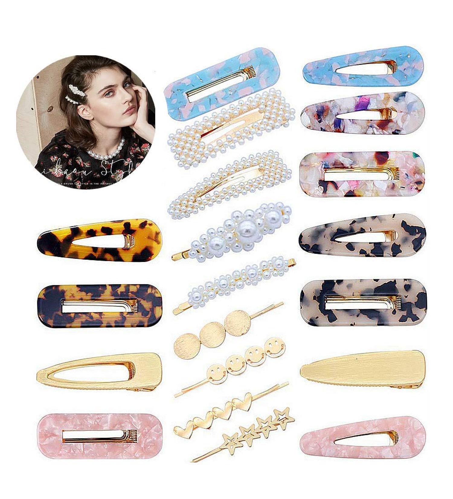 Pearl Hair Clips - Korean Style Macaron Acrylic Resin Hairpins for Women | Fashionable Hair Accessories - Buy Online on GoSupps.com