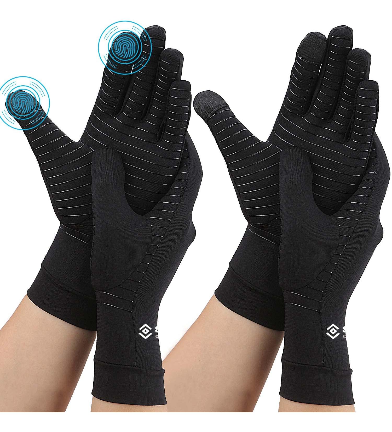 Copper Arthritis Compression Gloves for Men and Women - Medium Size (2 Pairs) - Hand Pain Relief for Rheumatoid and Carpal Tunnel - Buy Online on GoSupps.com