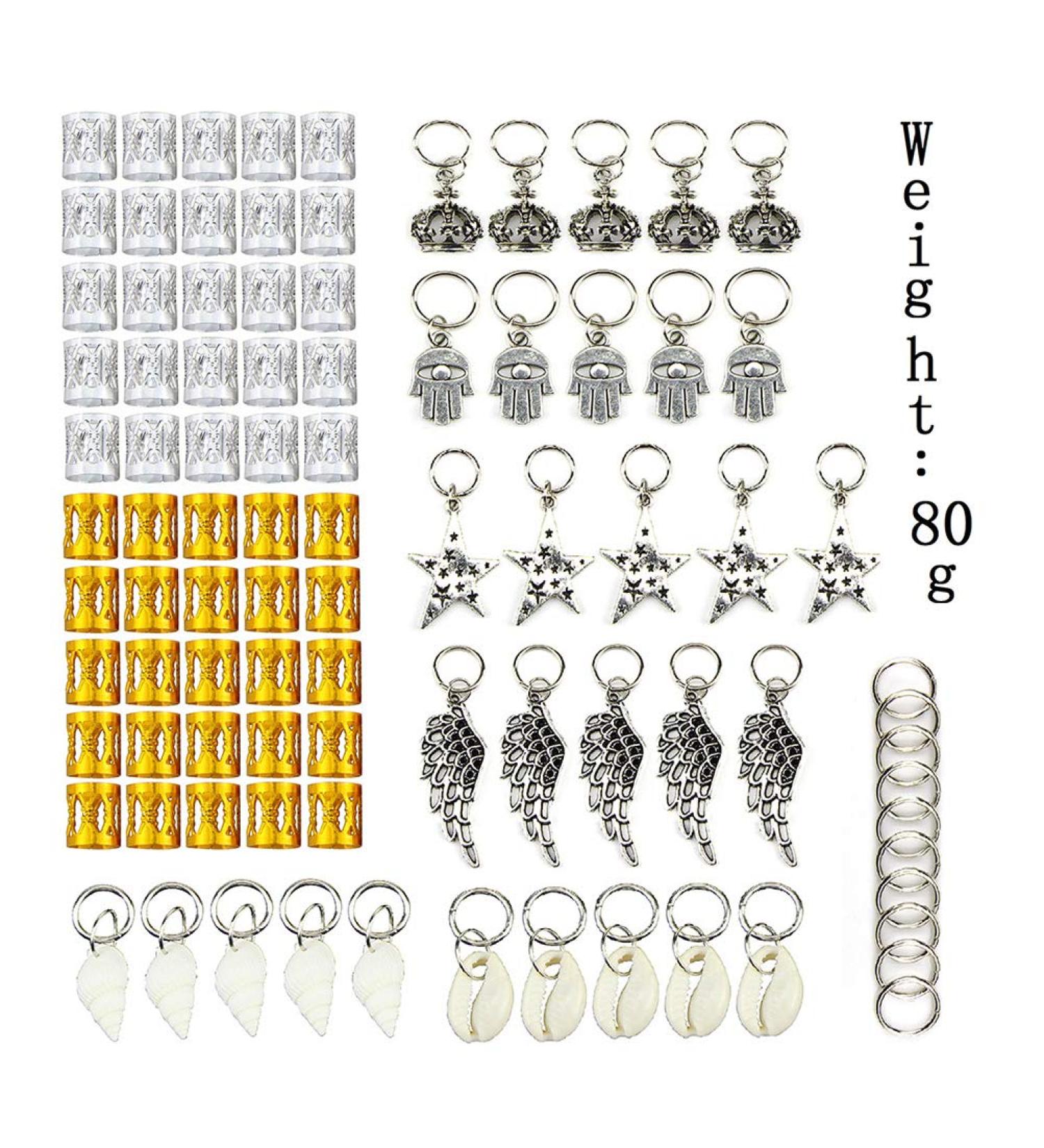 Frcolor 90-Piece Hair Jewelry Rings & Decorations - DIY Dreadlocks & Braid Cuffs for Unique Hair Styles - Buy Online on GoSupps.com
