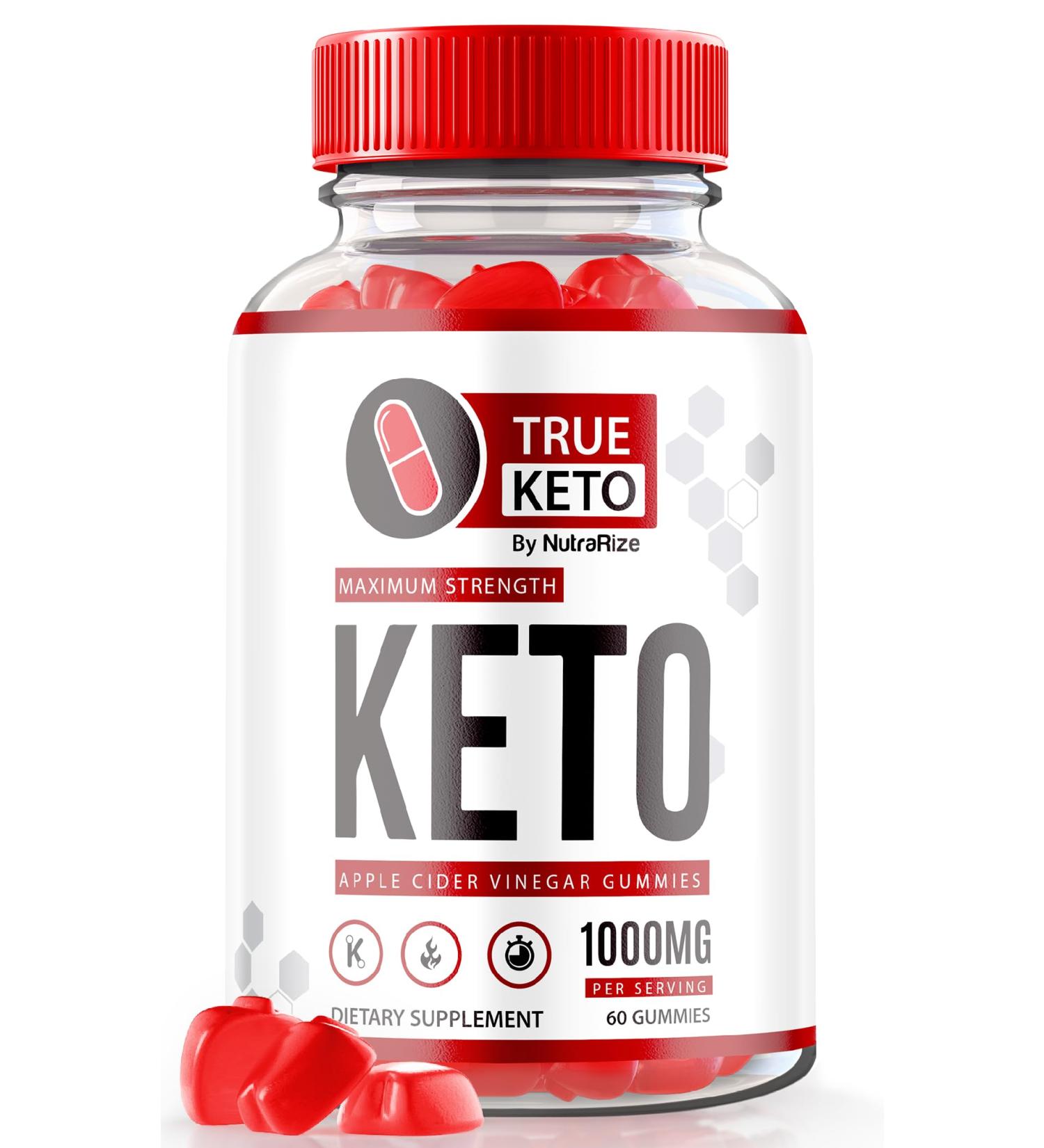 True Keto ACV Gummies - 1000MG Apple Cider Vinegar Supplement | Maximum Strength Keto Vitamins | All Natural Gummy Formula | 60 Count Official Keto Reviews - Buy Online on GoSupps.com