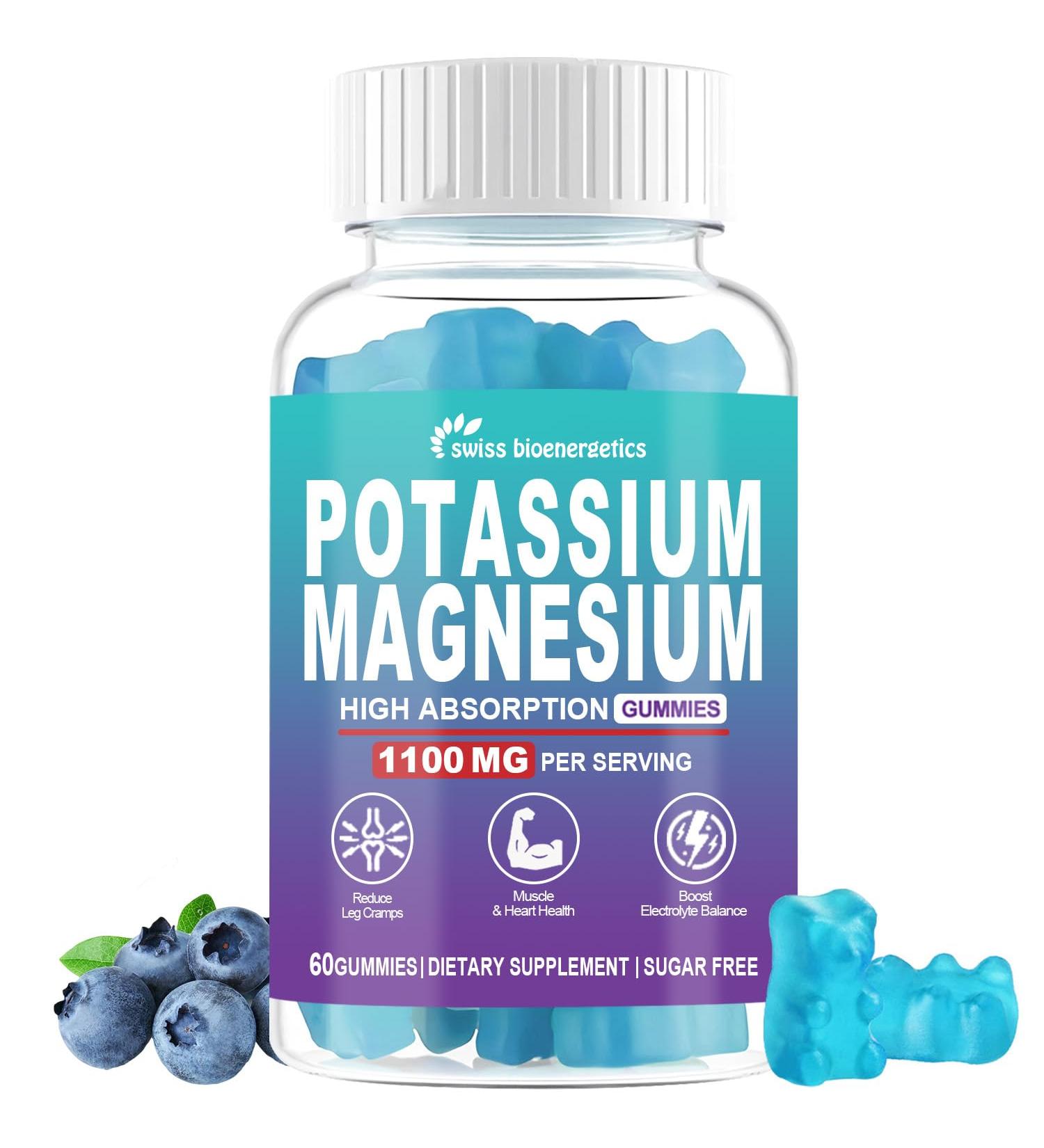 Potassium Citrate 1100mg Gummies Potassium Supplement for Adults Women & Men Potassium Magnesium Gummies for Supports Leg Cramps & Muscle Health - Gluten Free Sugar Free - Blueberry Flavor 60 Count Blueberry 60 Count (Pa  - Buy Online on GoSupps.com