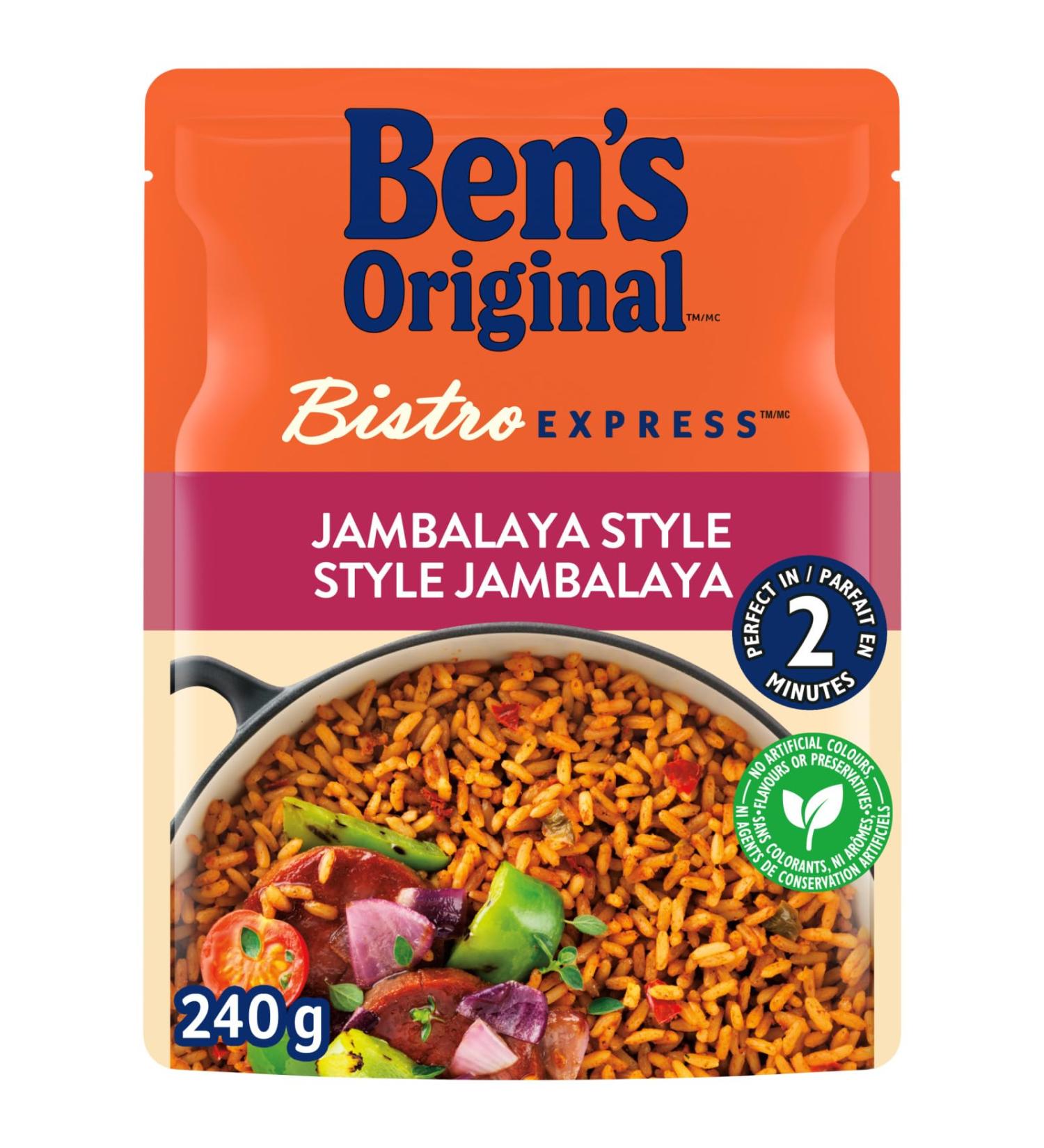 BEN'S ORIGINAL BISTRO EXPRESS Jambalaya Style Long Grain Rice and Side Dish 240g Pouch Jambalaya Style 1 - Buy Online on GoSupps.com