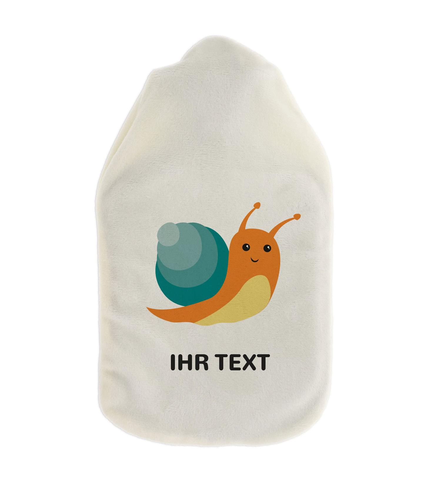 Personalized Hot Water Bottle with Cozy Cover - Custom Text Gift for Kids & Adults | 800ml Snail Design - Buy Online on GoSupps.com