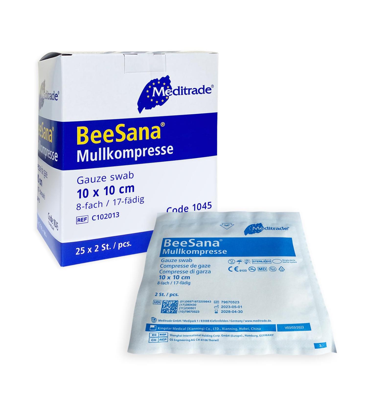 Buy Sterile Compresses 10x10 cm - 50 Pack Mull Bandage Material for Wound Care - Non-Adhesive Insulation 8 Layers - Buy Online on GoSupps.com
