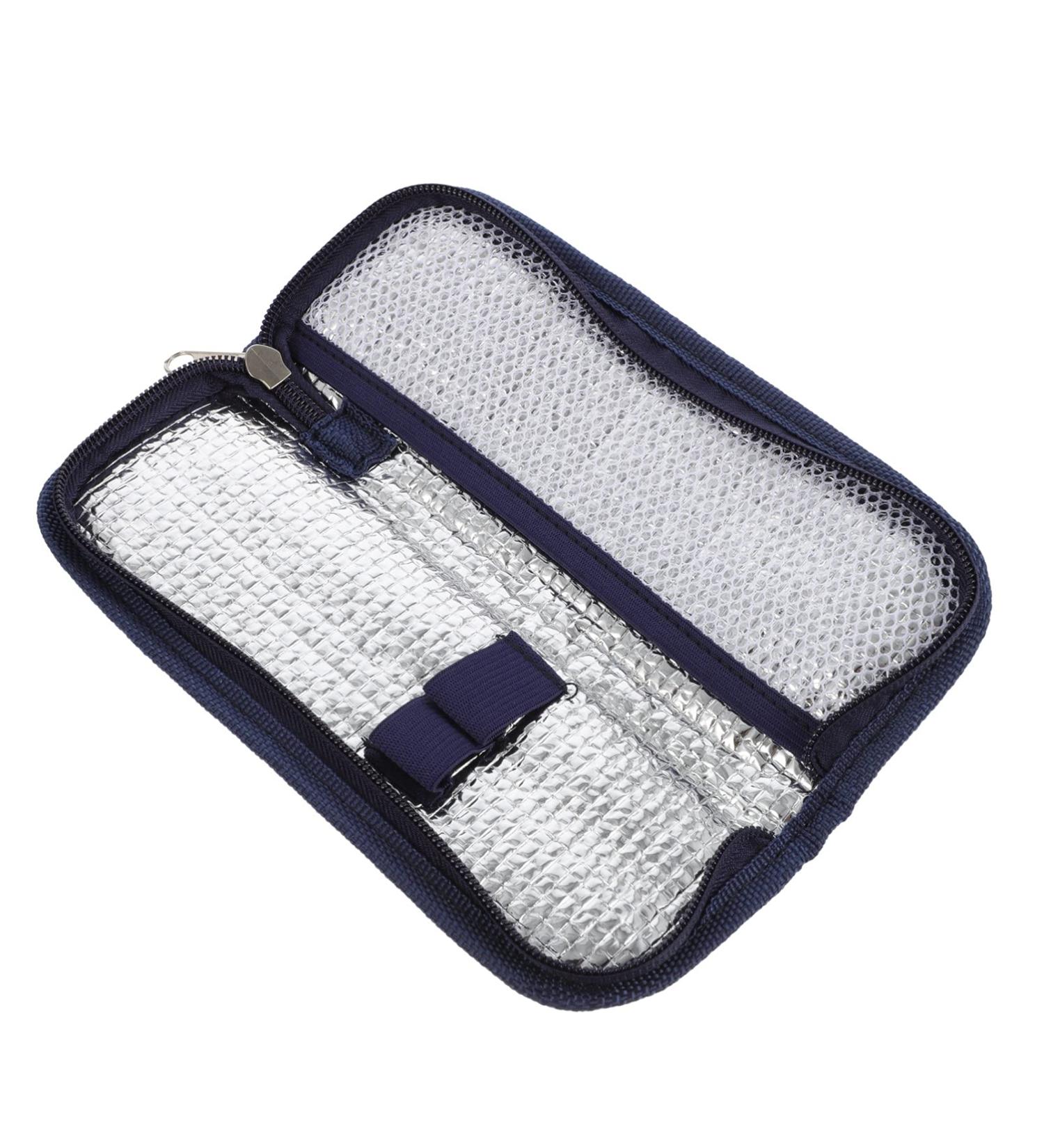 Diabetic Travel Bag Insulin Cooler Organizer Box - Navy | Portable Diabetic Storage Case for Travel | 1Pcs Cooler Bag - Buy Online on GoSupps.com