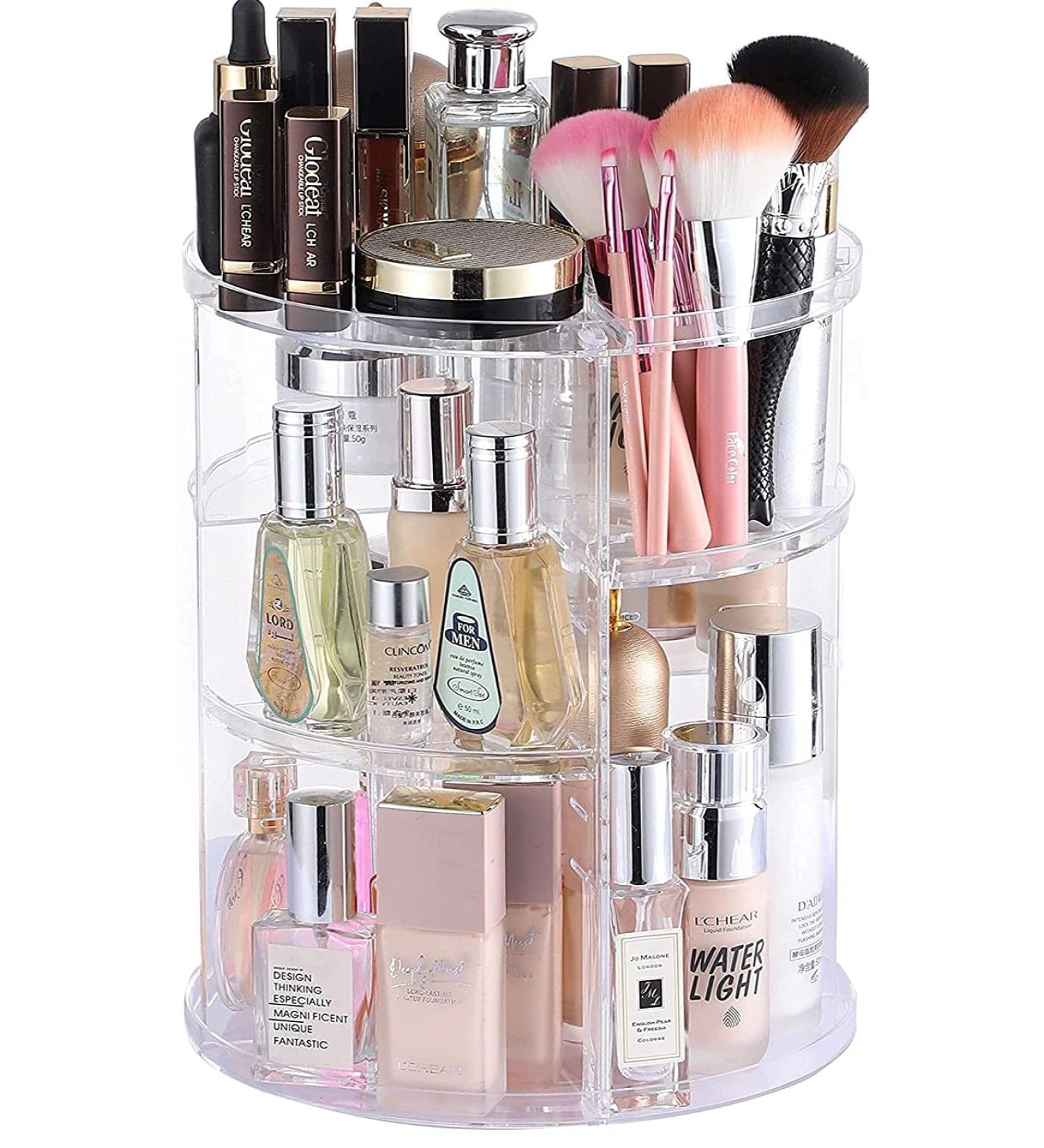 Cq Acrylic 360 Rotating Makeup Organizer | 4 Tier Adjustable Cosmetic Storage Display - Buy Online on GoSupps.com
