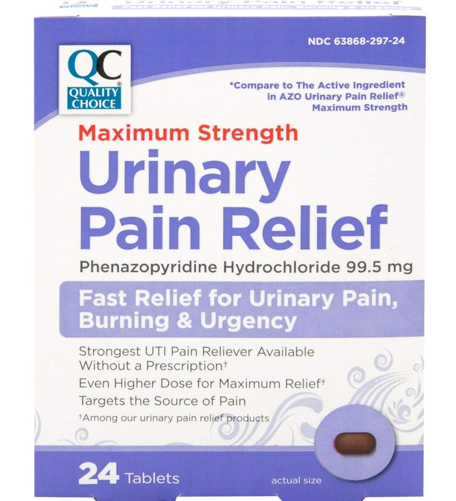 Quality Choice Urinary Pain Relief Maximum Strength Tablets 24ct - Fast and Effective Relief - Buy Online on GoSupps.com