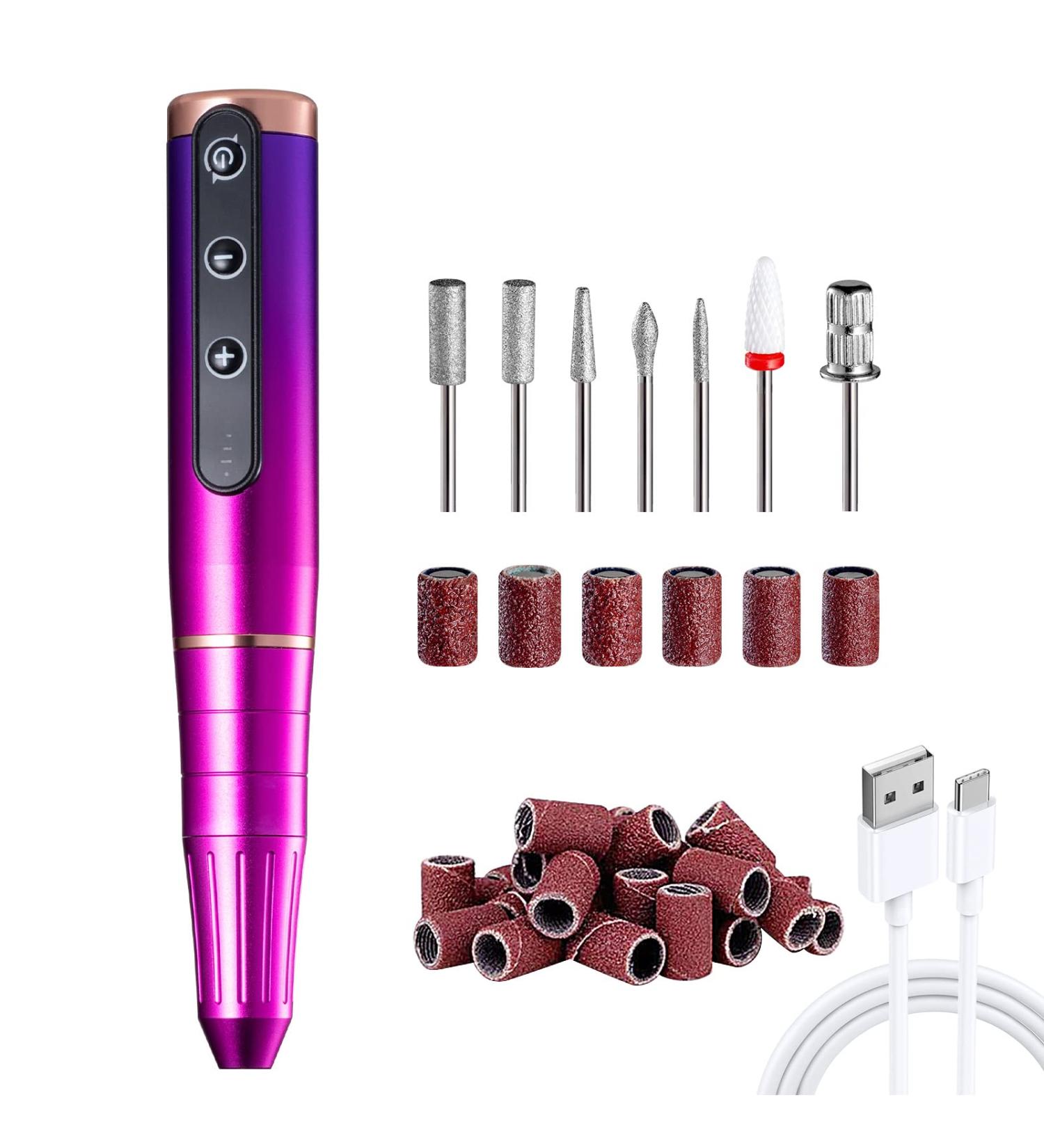 Portable Electric Nail Drill Compact Electrical Professional Nail File Kit for Acrylic Gel Nails Manicure Pedicure Polishing Shape Tools Design for Home Salon Use - Buy Online on GoSupps.com