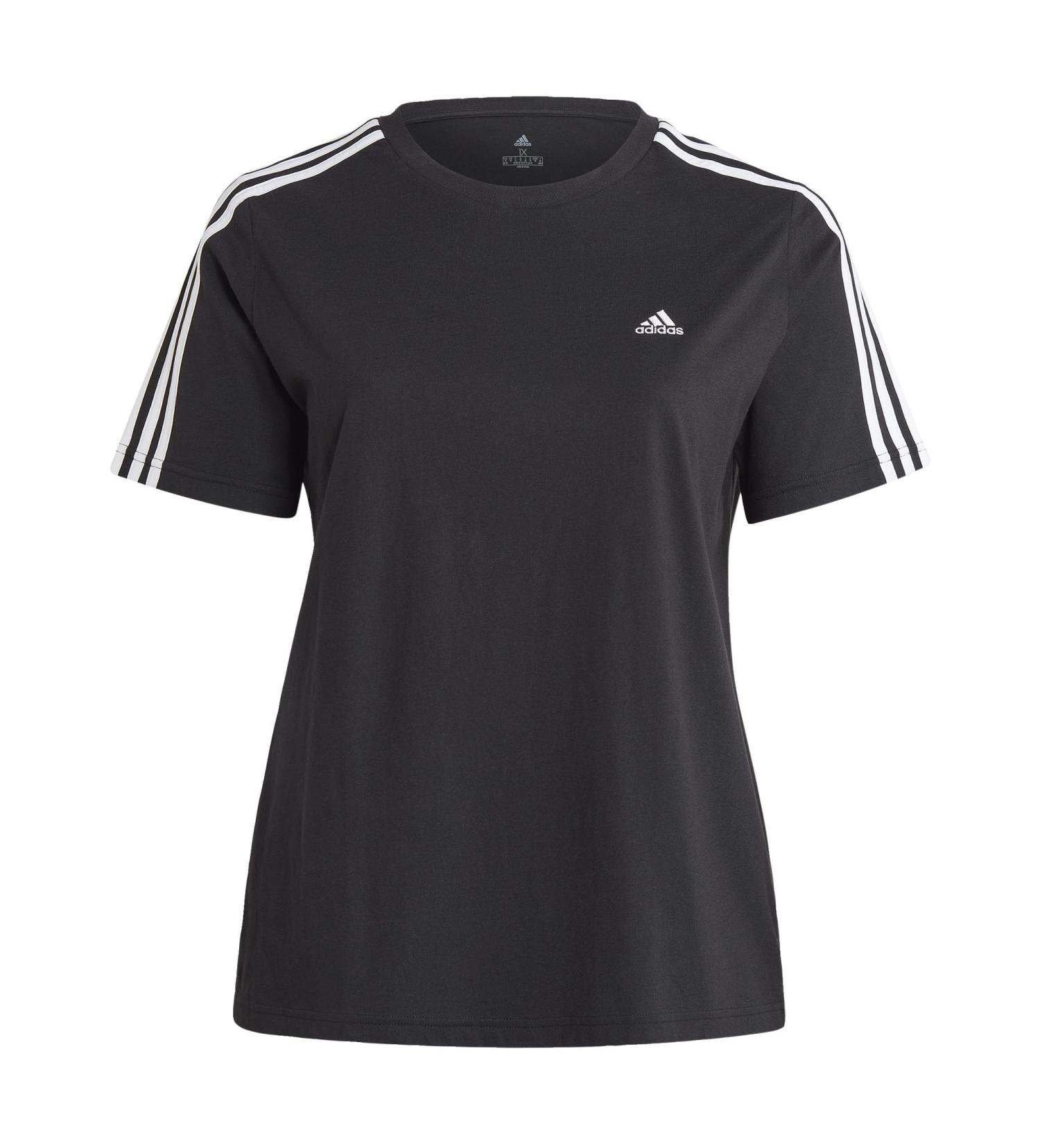 adidas Female Adult Essentials Slim 3-Stripes T-Shirt (Plus Size) T-Shirt (Short Sleeve) 46-48 Black/White