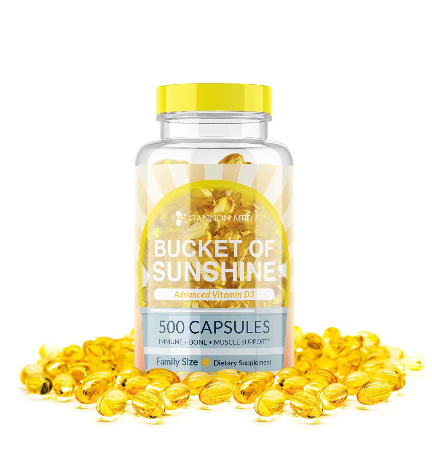 GANNON MED Vitamin D Supplement 5000 IU - 500 Softgel Family Pack | Bone & Muscle Support | Immune Health | Made in USA | Non-GMO - Buy Online on GoSupps.com