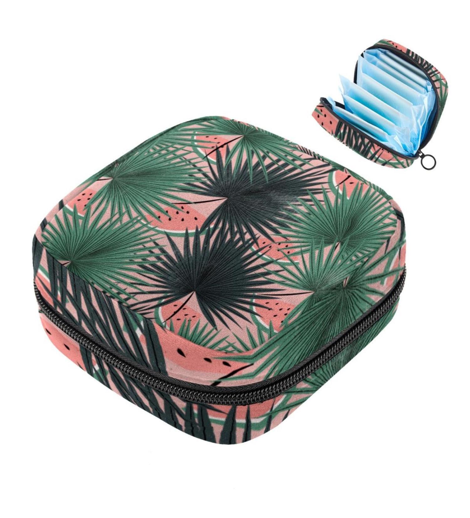 Portable Women's Binding-Storage Bags | Menstrual Cup Pocket & Insert Bag for Teen Girls | Pink Watermelon & Green Design - Buy Online on GoSupps.com