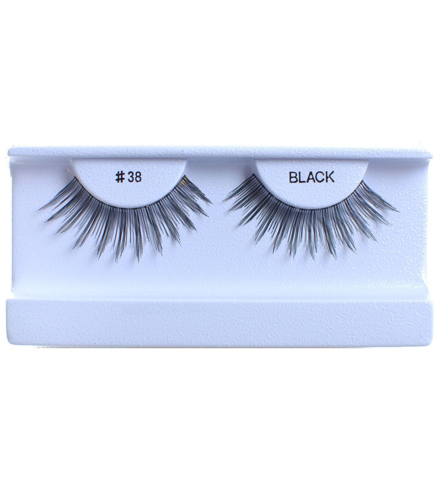 30 Pairs False Eyelashes Fake Eyelashes 100% Human Hair Black #38