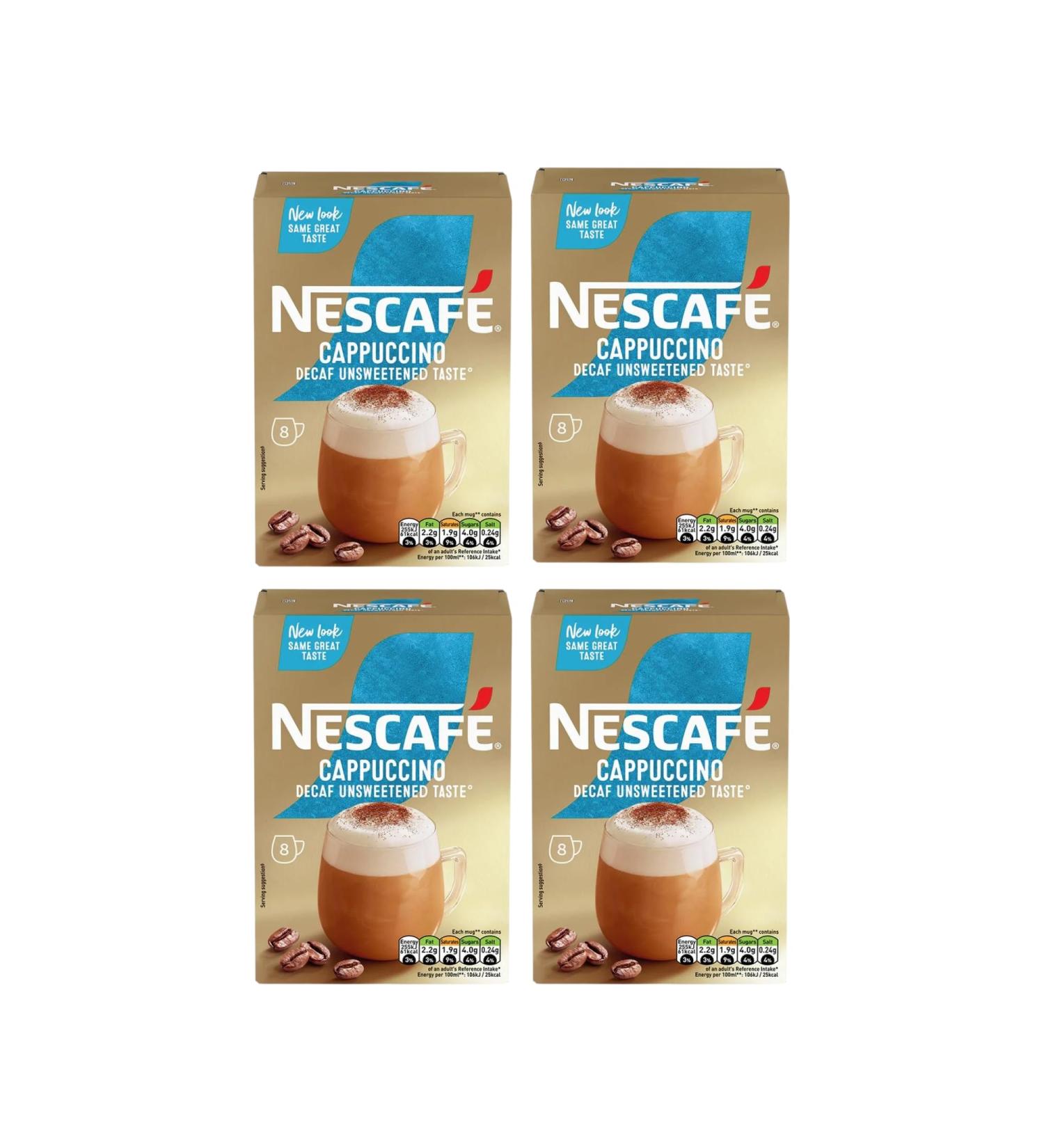 Coffee Multipack With 4x Nescafe Cappuccino Unsweetened Taste Decaf Gold Mix Coffee Boxes - 32 Nescaf Cappuccino Coffee Sachets - 8 per pack - Nescafe Coffee On the Go Instant Coffee Sachets - Buy Online on GoSupps.com