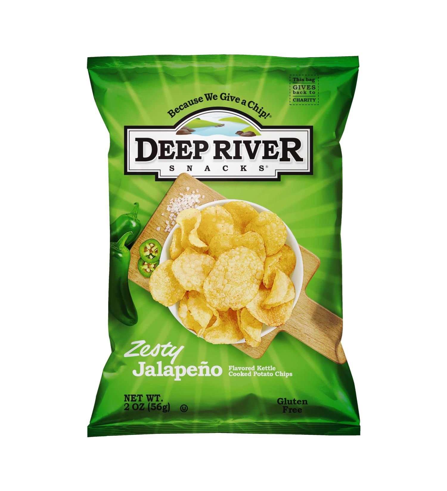 Deep River Snacks Zesty Jalapeno Kettle Cooked Potato Chips, 2-Ounce (Pack of 24) 2 Ounce (Pack of 24)