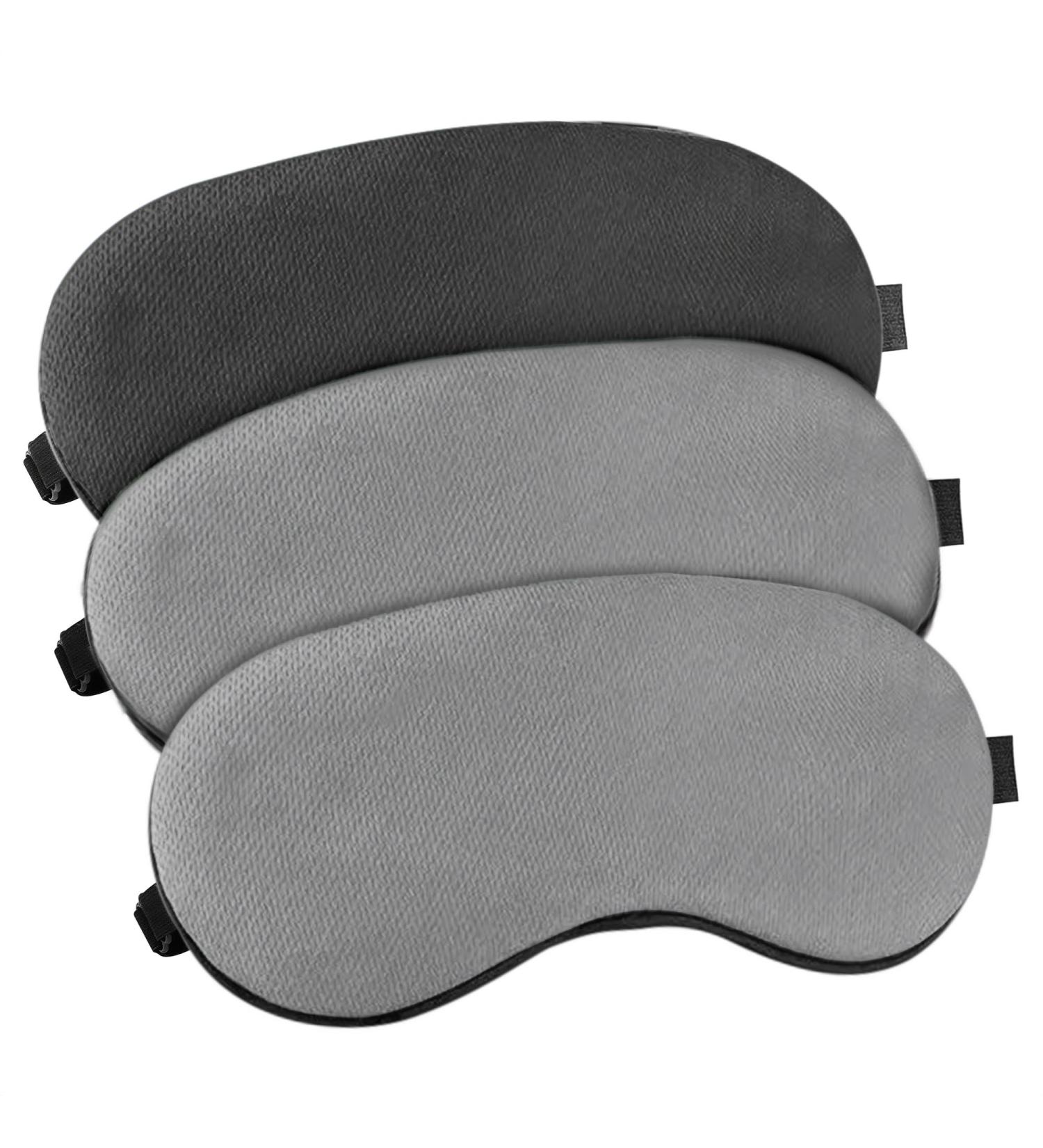 Buy 3 Pack Sleep Eye Mask - Breathable Silk & Mesh Light Blocking & Adjustable for Men & Women - Comfortable Headache Relief (Black Gray - Buy Online on GoSupps.com