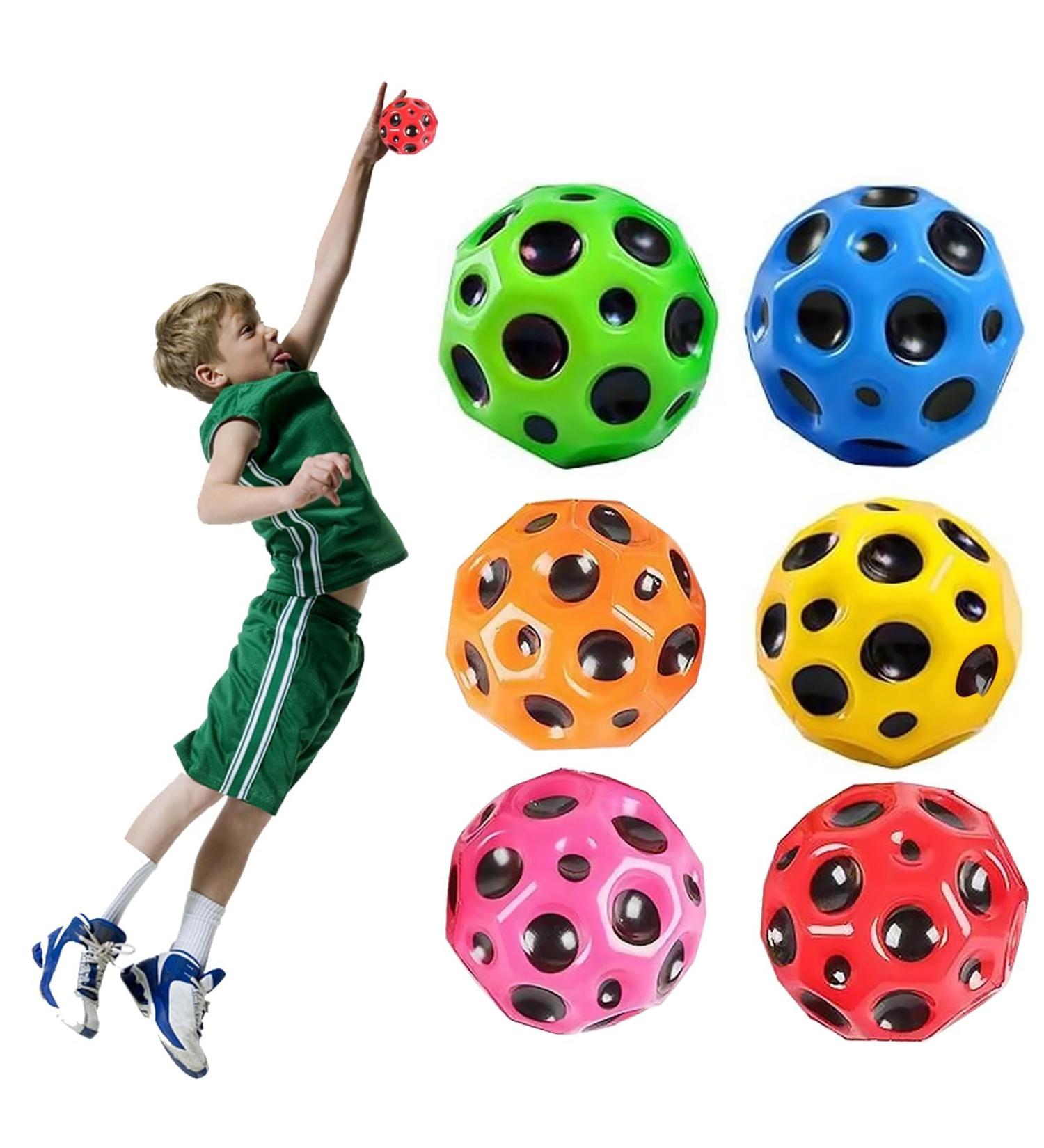 6 Pieces Moon Ball Set - 66mm High Bounce Astro Jump Balls for Kids - Noisy Rubber Space Balls - Perfect for Fun & Play! - Buy Online on GoSupps.com