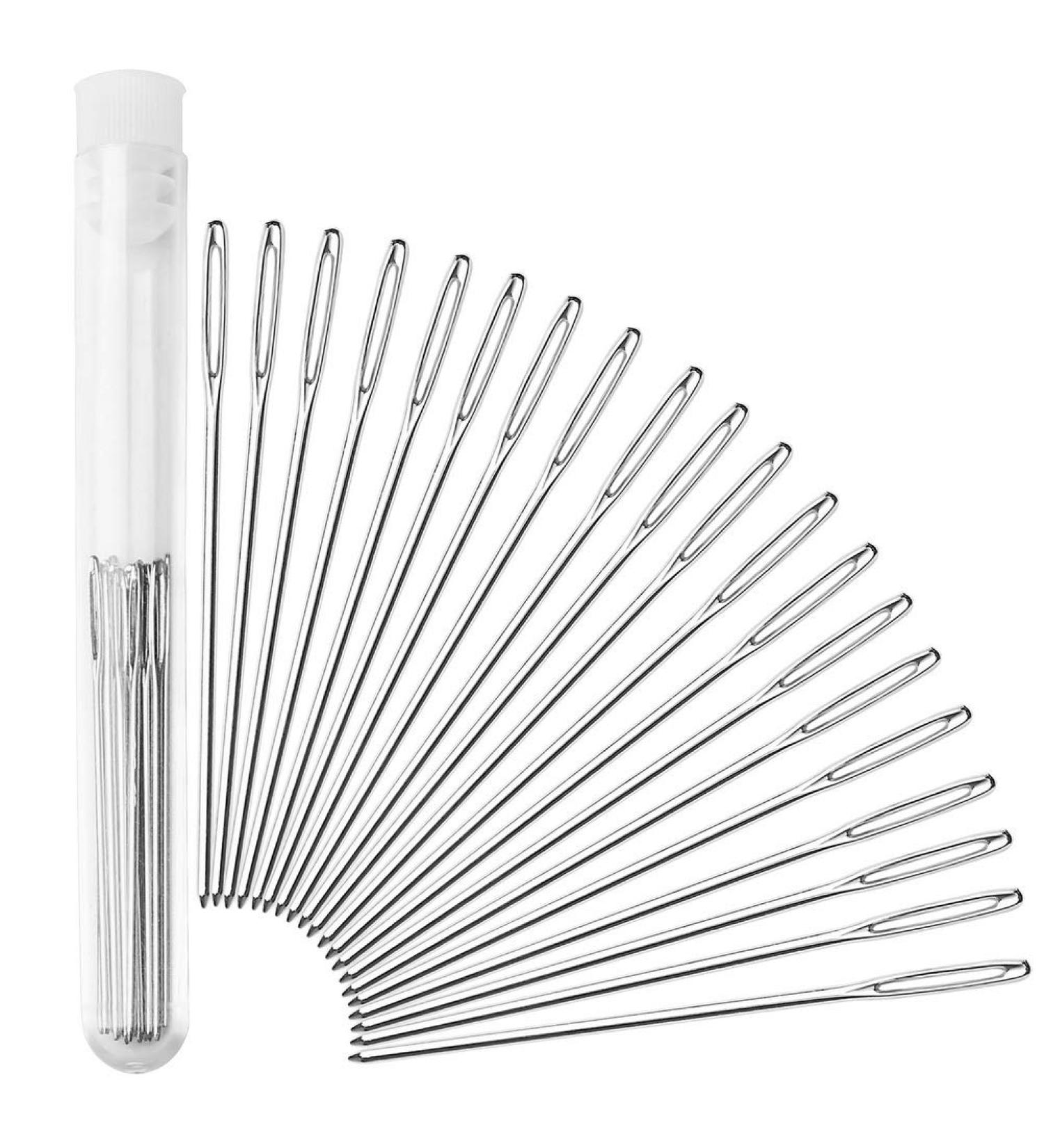 Hugesavings 20 Pieces 2 Inch Large-Eye Blunt Needles - Tapestry, Darning, Embroidery, Knitting Needle Set with Clear Bottle - Yarn and Sewing Needles - Buy Online on GoSupps.com
