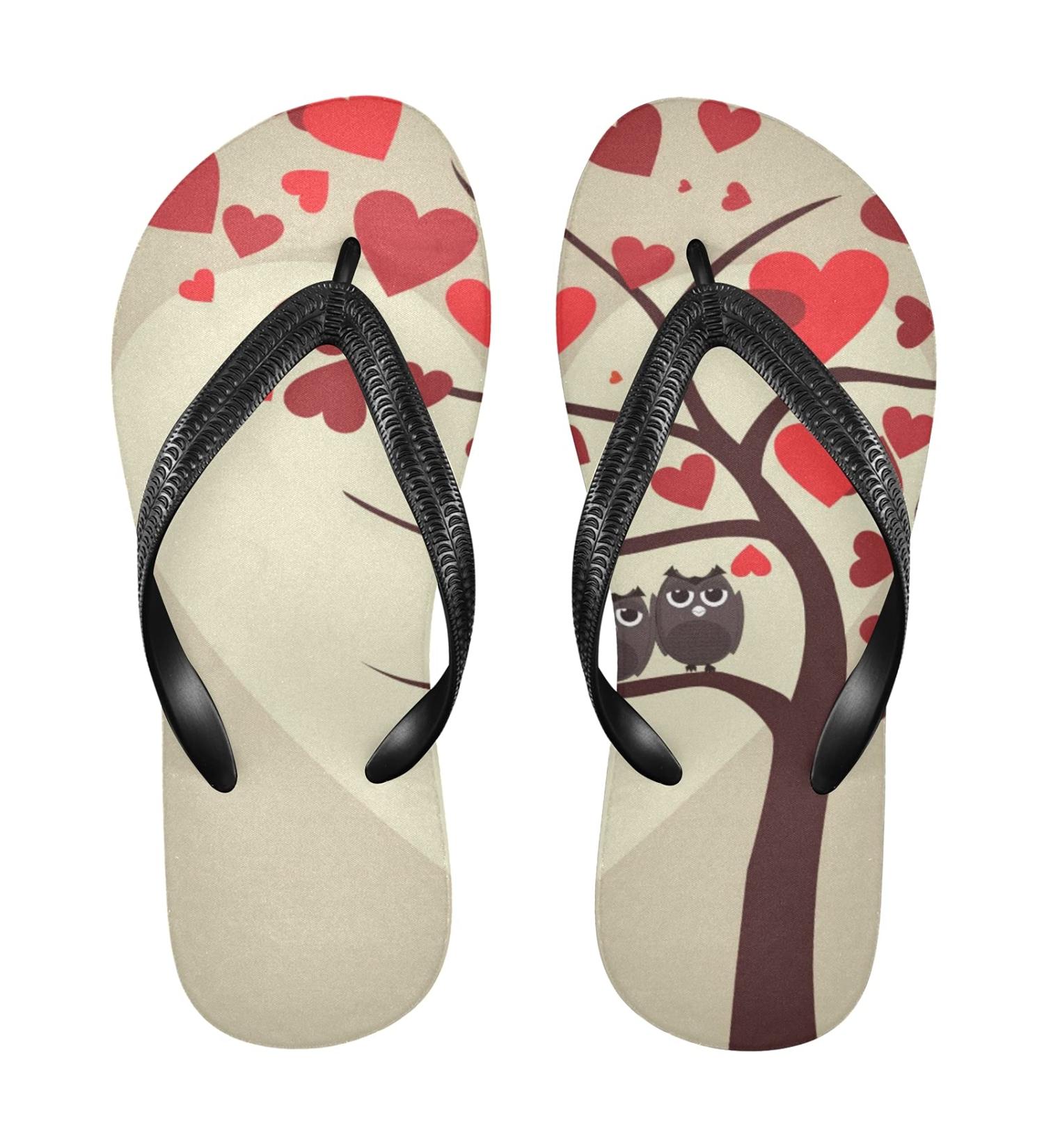 Mnsruu Heart-Shaped Tree Motif Flip-Flops - Perfect for Valentine's Day | Home Hotel Spa & Travel | Unisex Size S - Buy Online on GoSupps.com