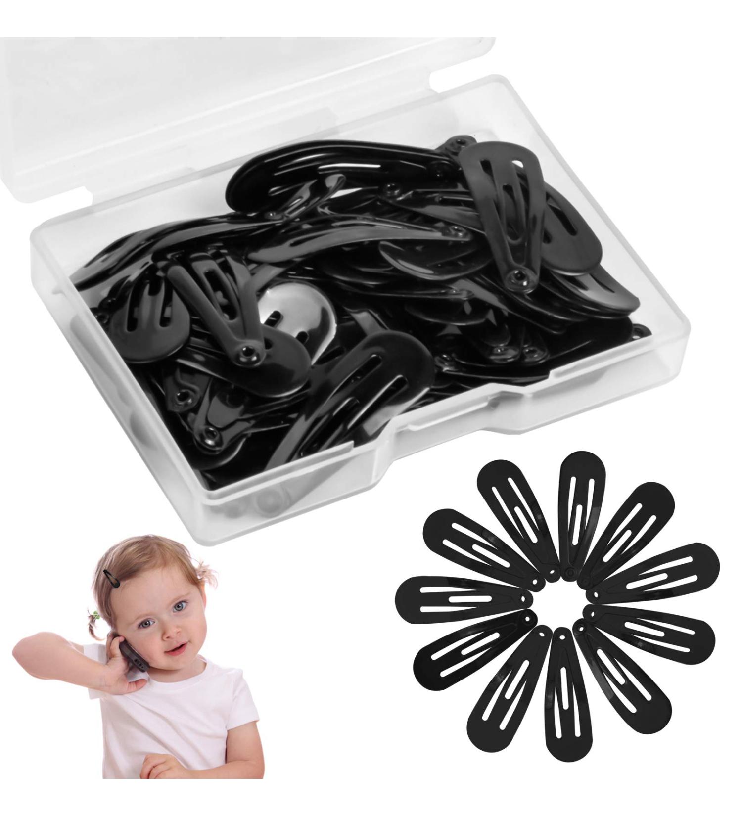 Avodova 50-Piece Black Hair Clips for Kids & Women - 3cm Metal Snap Hair Accessories - Buy Online on GoSupps.com