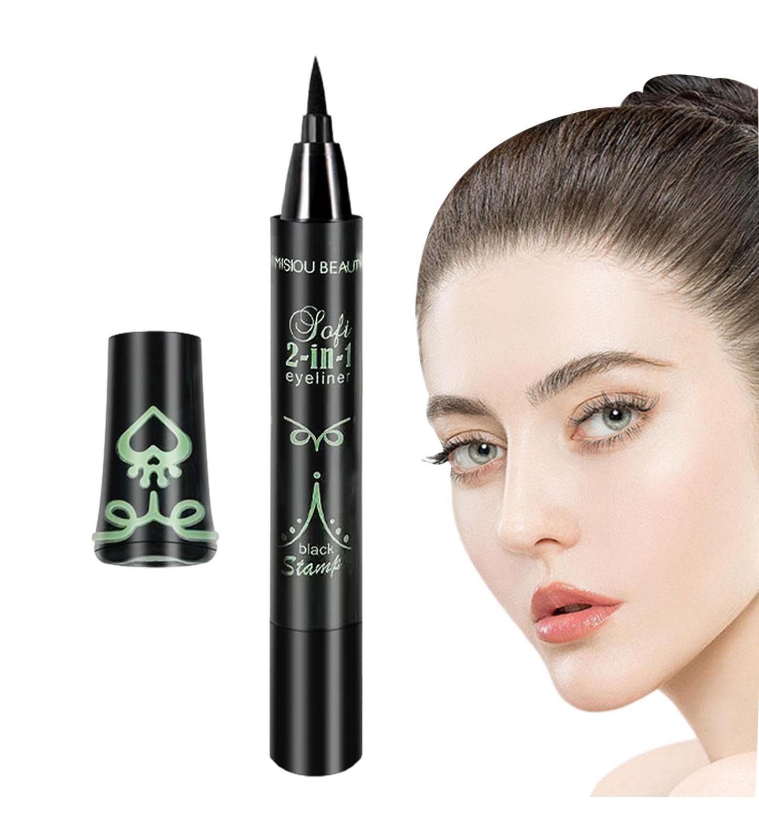 Eyelash Pencil Makeup Tool Eyebrow Stencil Stamp Eyebrow Eyeliner Pencil Long-Lasting Quick Drying Waterproof Double Tip for Sensitive Eyes and Defined Eyebrows Shakven Green - Buy Online on GoSupps.com