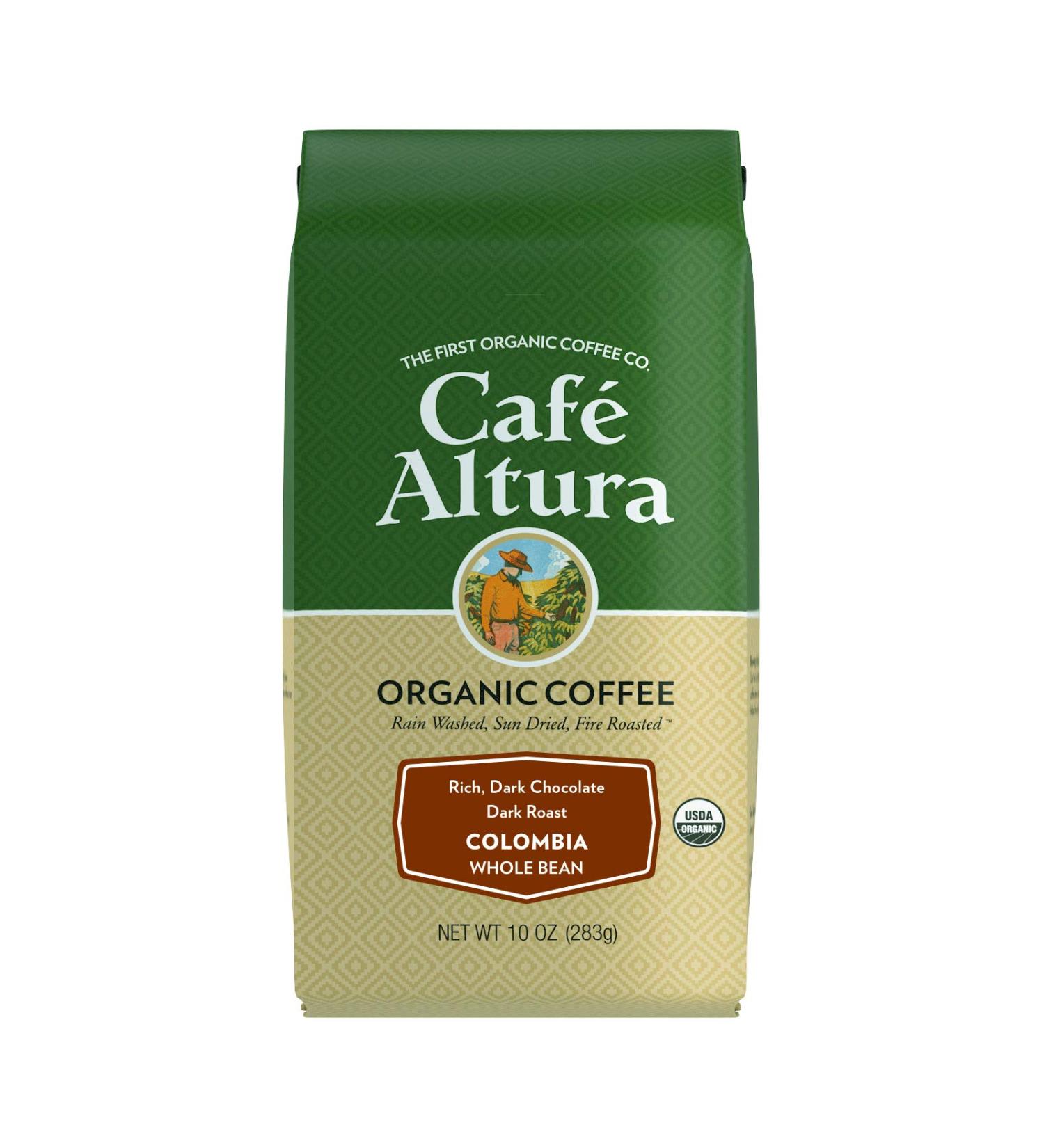 Cafe Altura Organic Coffee Colombia Dark Roast - 10 oz Whole Bean - Buy Online on GoSupps.com