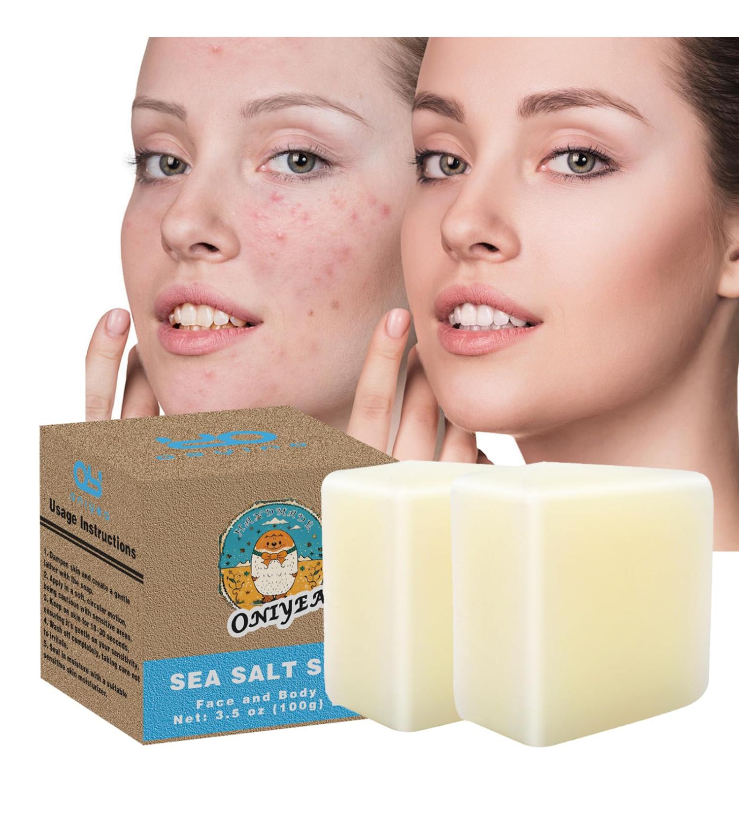 Organic Goat Milk Sea Salt Bar Soap - All Skin Types 3.5 oz - Pack of 2 - Buy Online on GoSupps.com