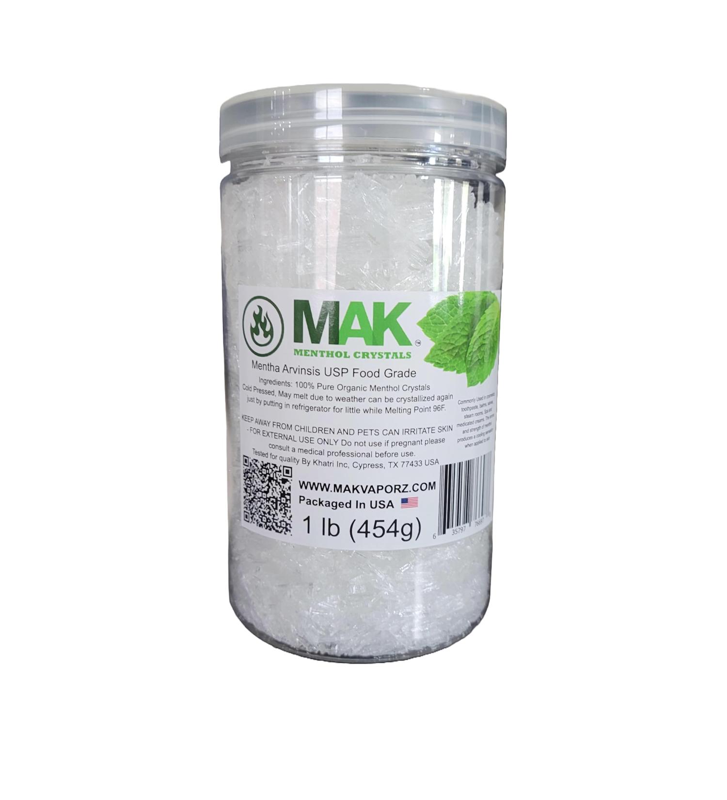 Buy Mak Menthol Crystals 1 lb - 100% Pure Organic Mint Crystals for Freshness | International Shipping Available - Buy Online on GoSupps.com