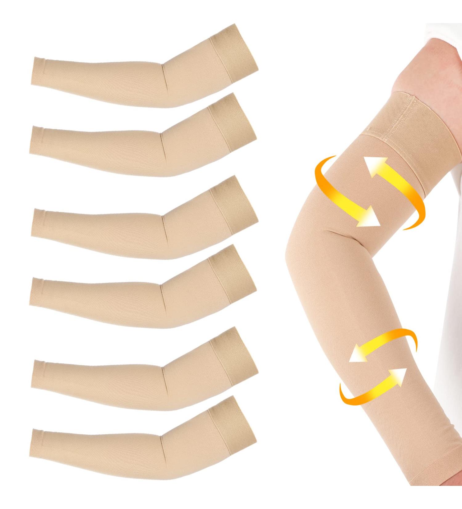 3 Pairs Lymphedema Compression Arm Sleeve 20-30mmHg Full Arm Support - Beige M Size - Buy Online on GoSupps.com