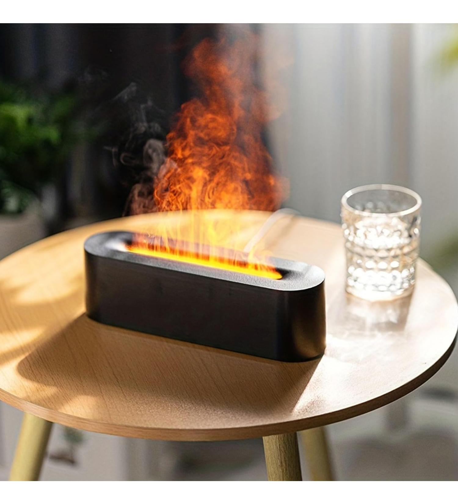 Flame Diffuser | Aromatherapy Essential Oil Humidifier | 150ml Timer Off | Ideal for Yoga Home Office & School - Black - Buy Online on GoSupps.com