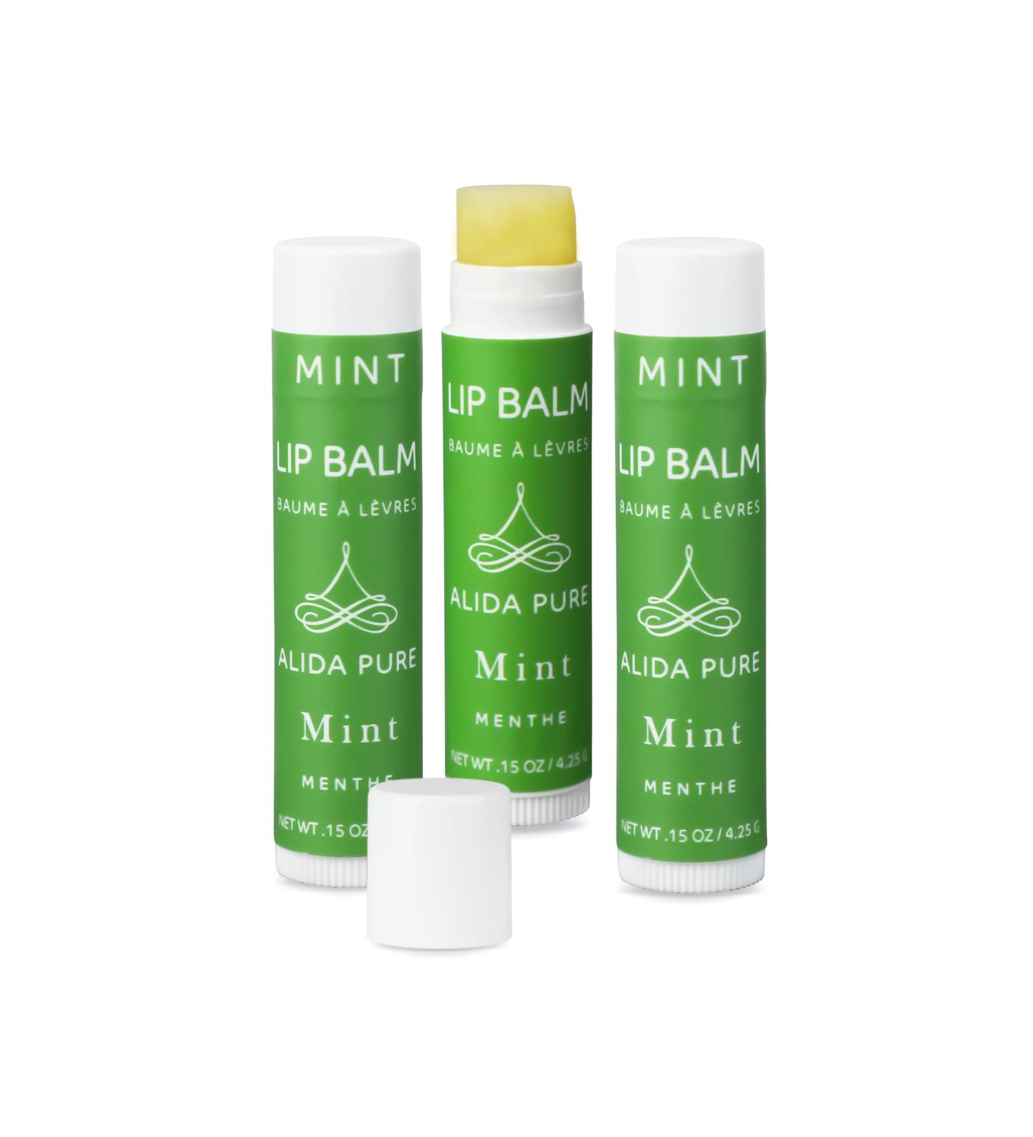 ALIDA PURE Mint Lip Balm Collection Vegan Lip Balm Beeswax Free with Avocado Oil Organic Jojoba Oil and Vitamin E for Dry Chapped or Cracked Lips 3 Tube Set Mint-3 Pack - Buy Online on GoSupps.com