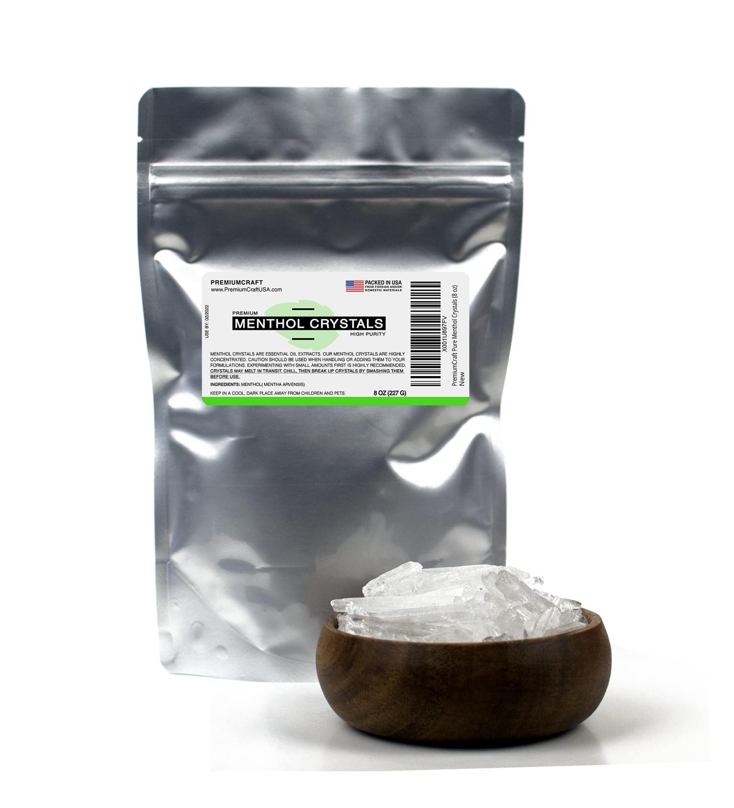 PremiumCraft Pure Menthol Crystals (8 oz) - Natural Menthol Crystals for Aromatherapy and DIY Projects - Buy Online on GoSupps.com