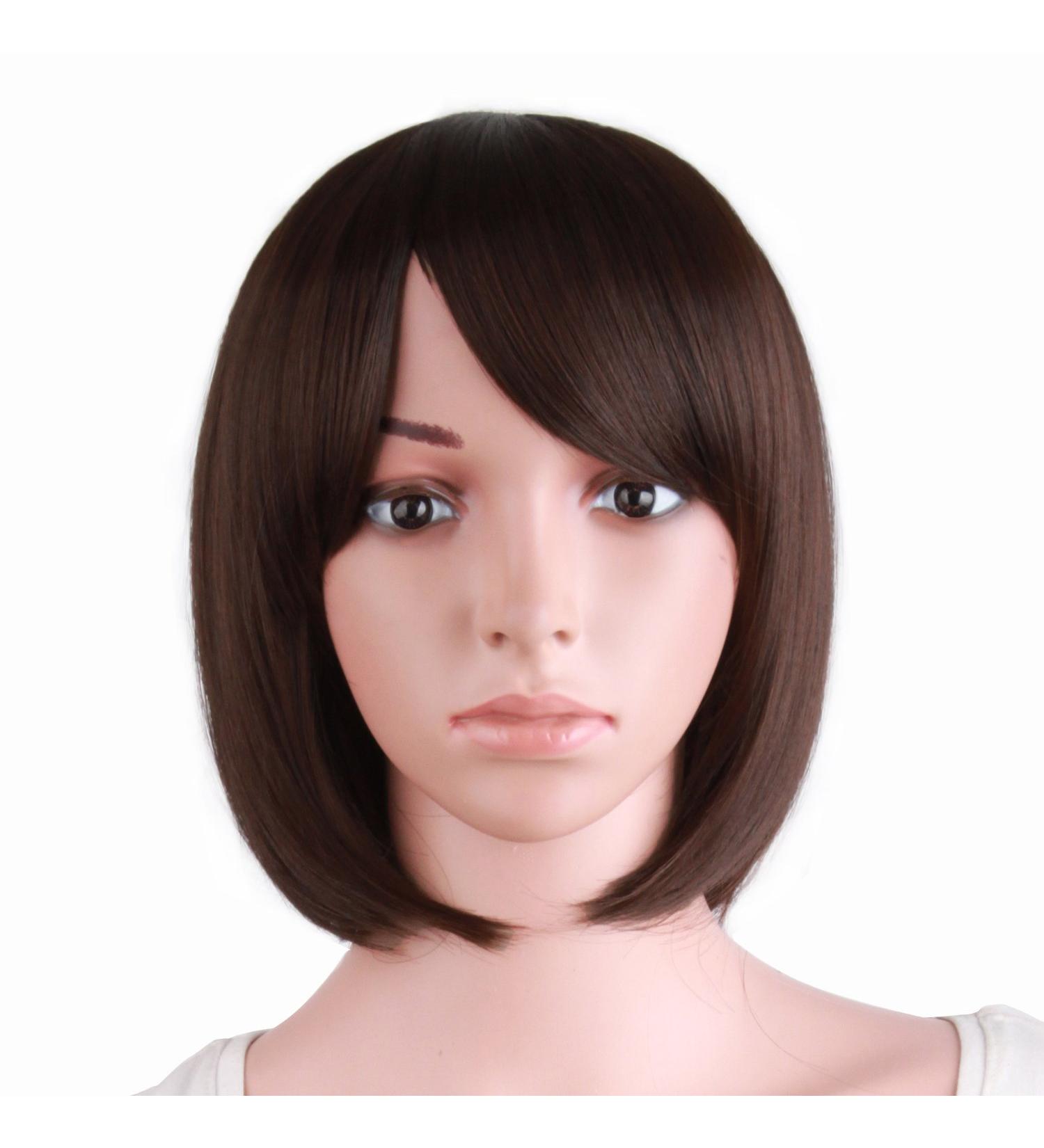 MapofBeauty 12/30cm Dark Brown Straight BOB Wig for Women | Role Play & Fashion Hairpiece - International Shipping Available - Buy Online on GoSupps.com