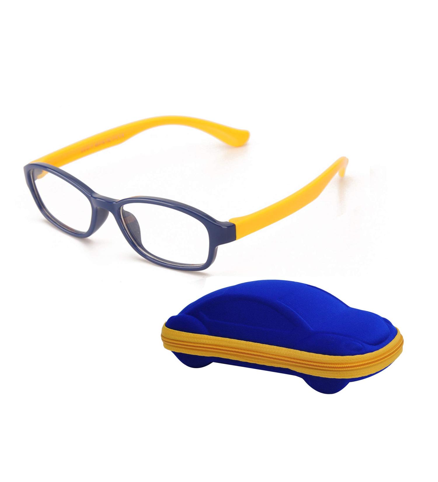 Children's Glasses Frame Without Prescription - Clear Lens for Boys & Girls Ages 5-12 | Dark Blue Glasses Case Included - Buy Online on GoSupps.com