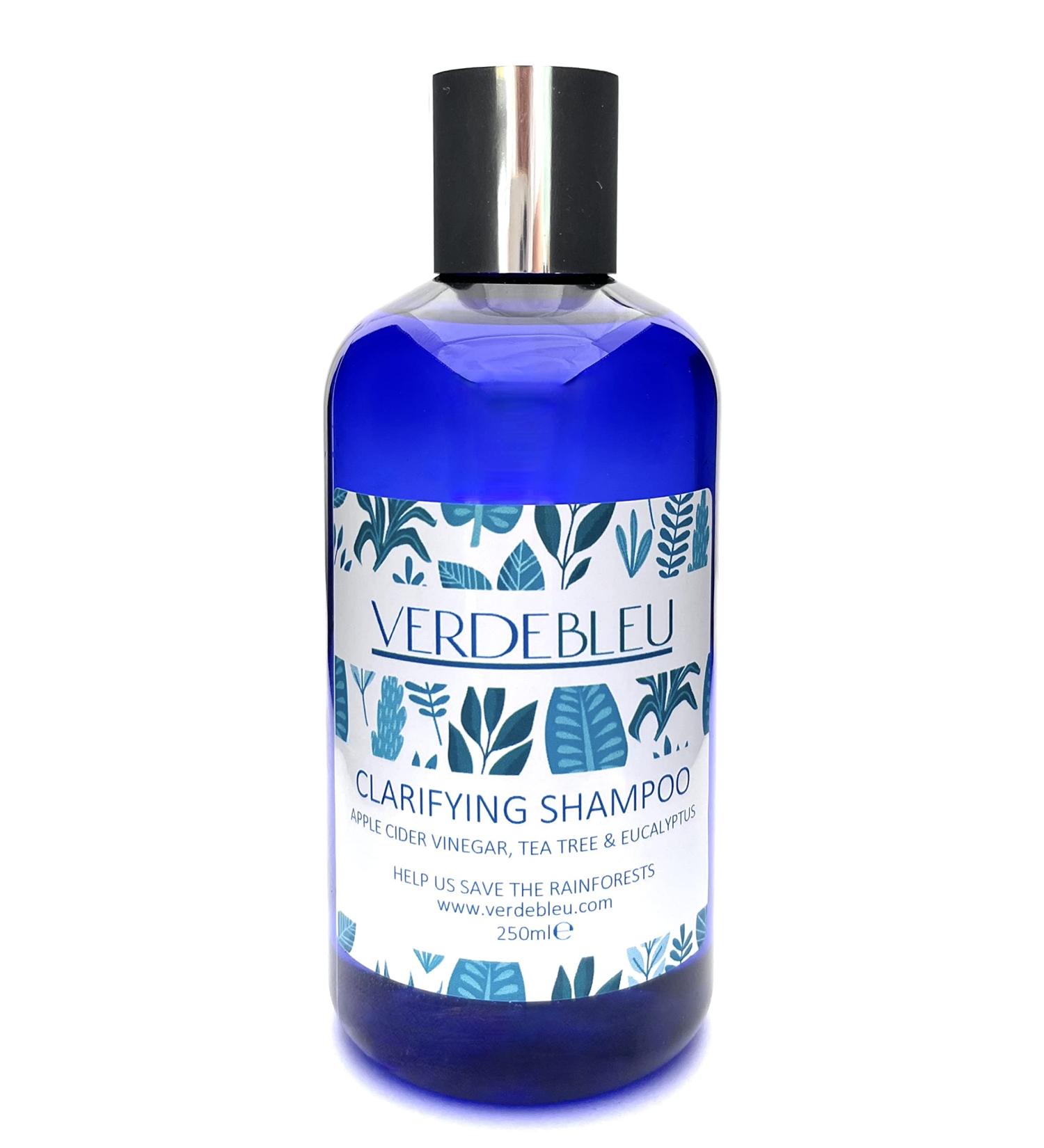 99% Natural - CLARIFYING SHAMPOO - APPLE CIDER VINEGAR TEA TREE & EUCALYPTUS - 250ml by VERDEBLEU - Free of Sulphates Parabens. We Donate 5% of Profits to Save the Rainforests - Buy Online on GoSupps.com