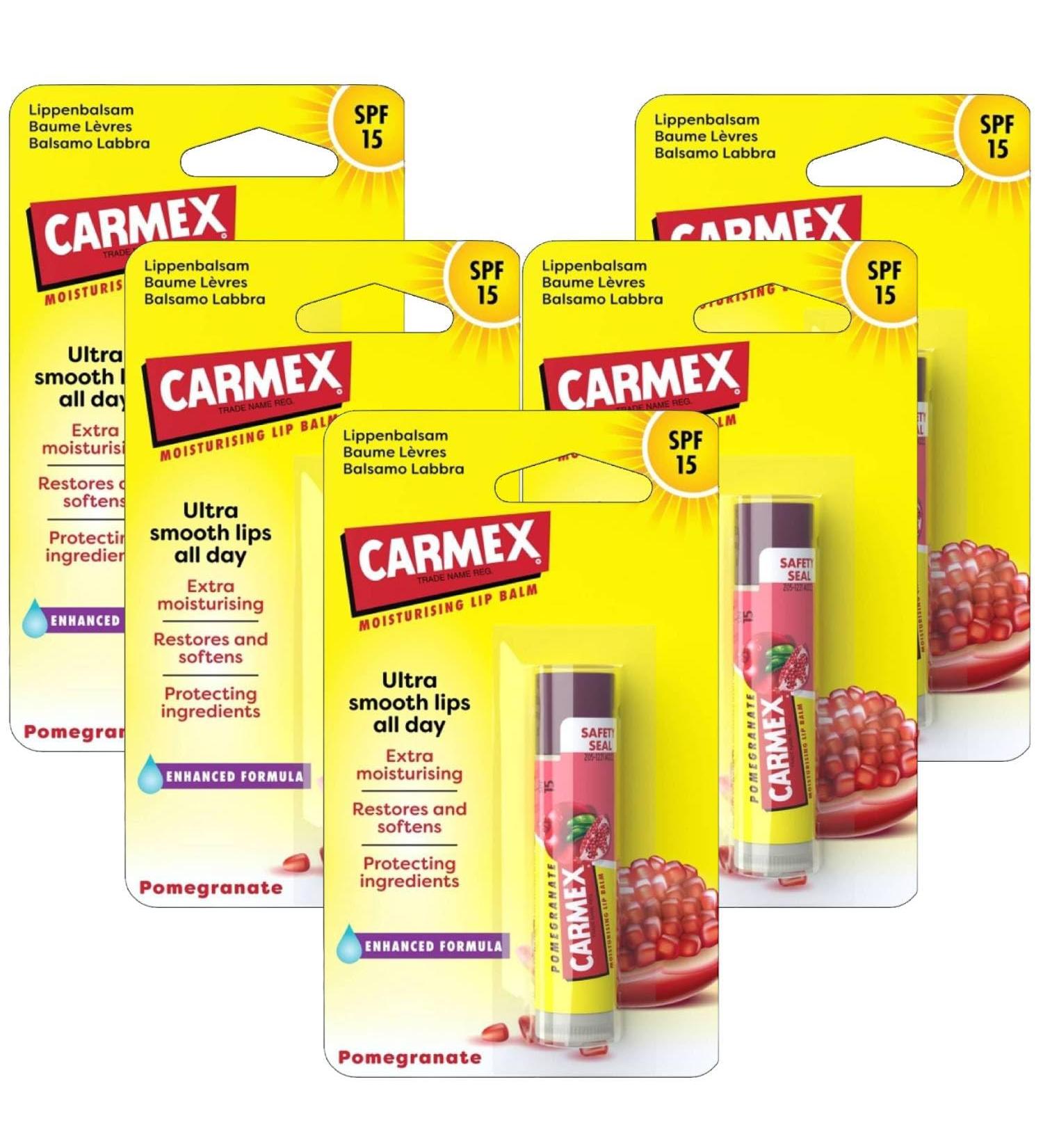  Carmex Carmex Pomegranate Lip Balm Ultra Moisturizing Spf 15 5 Units - Buy Online on GoSupps.com