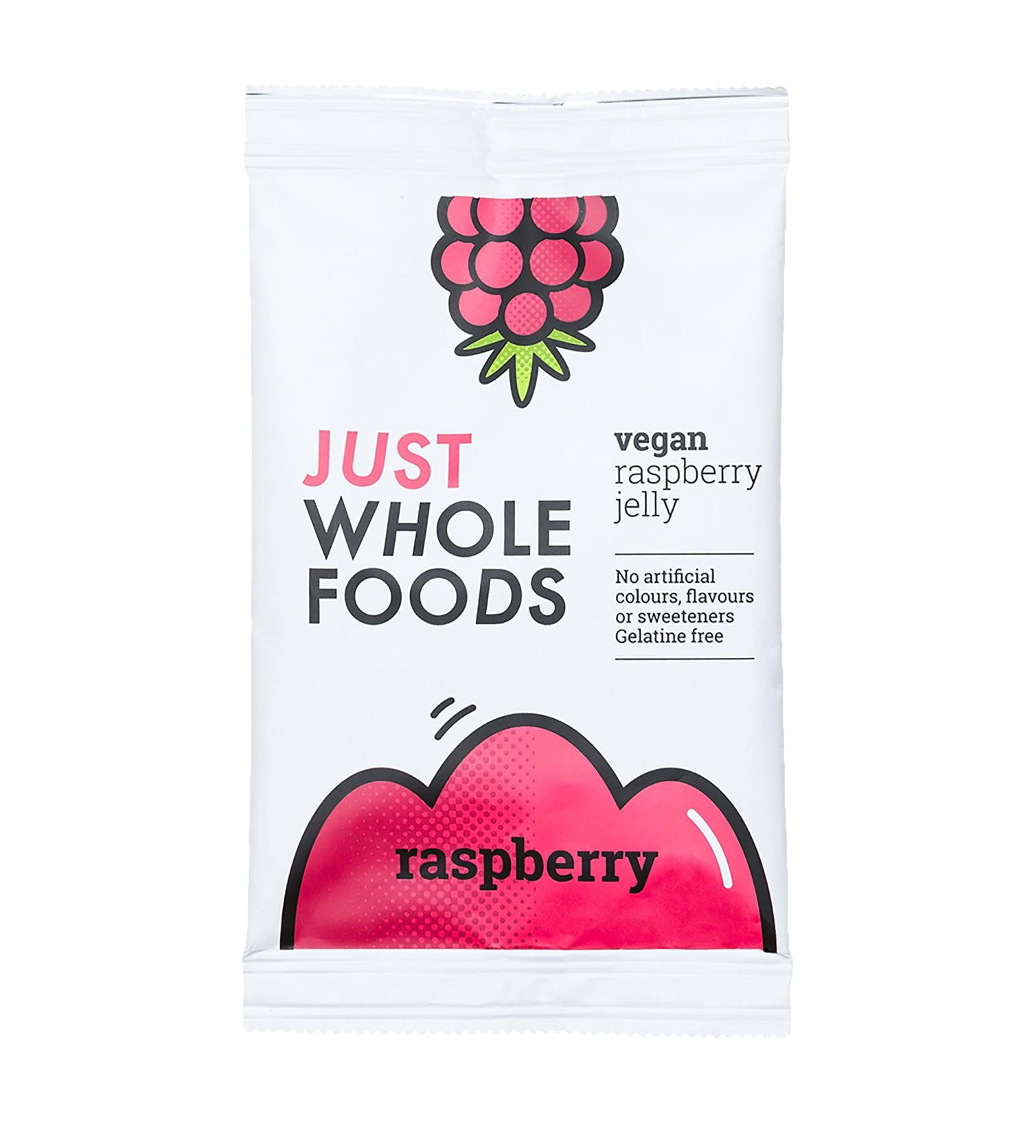 6 x Just Wholefoods Organic Raspberry Real Fruit Flavoured Jelly Crystals 85