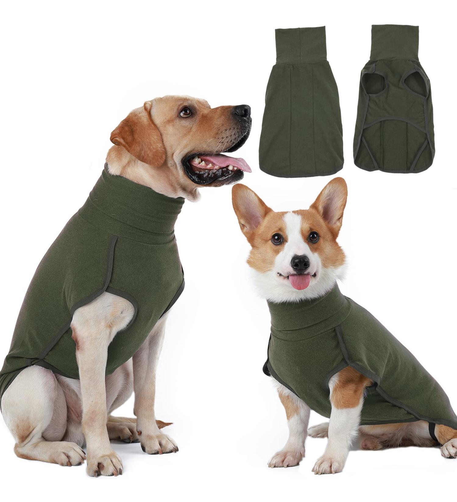 Shop Hjyokuso Dog Sweater - Warm & Lightweight Fleece Coat for Small to Large Dogs - Perfect Winter Outdoor Jacket in Green - Buy Online on GoSupps.com