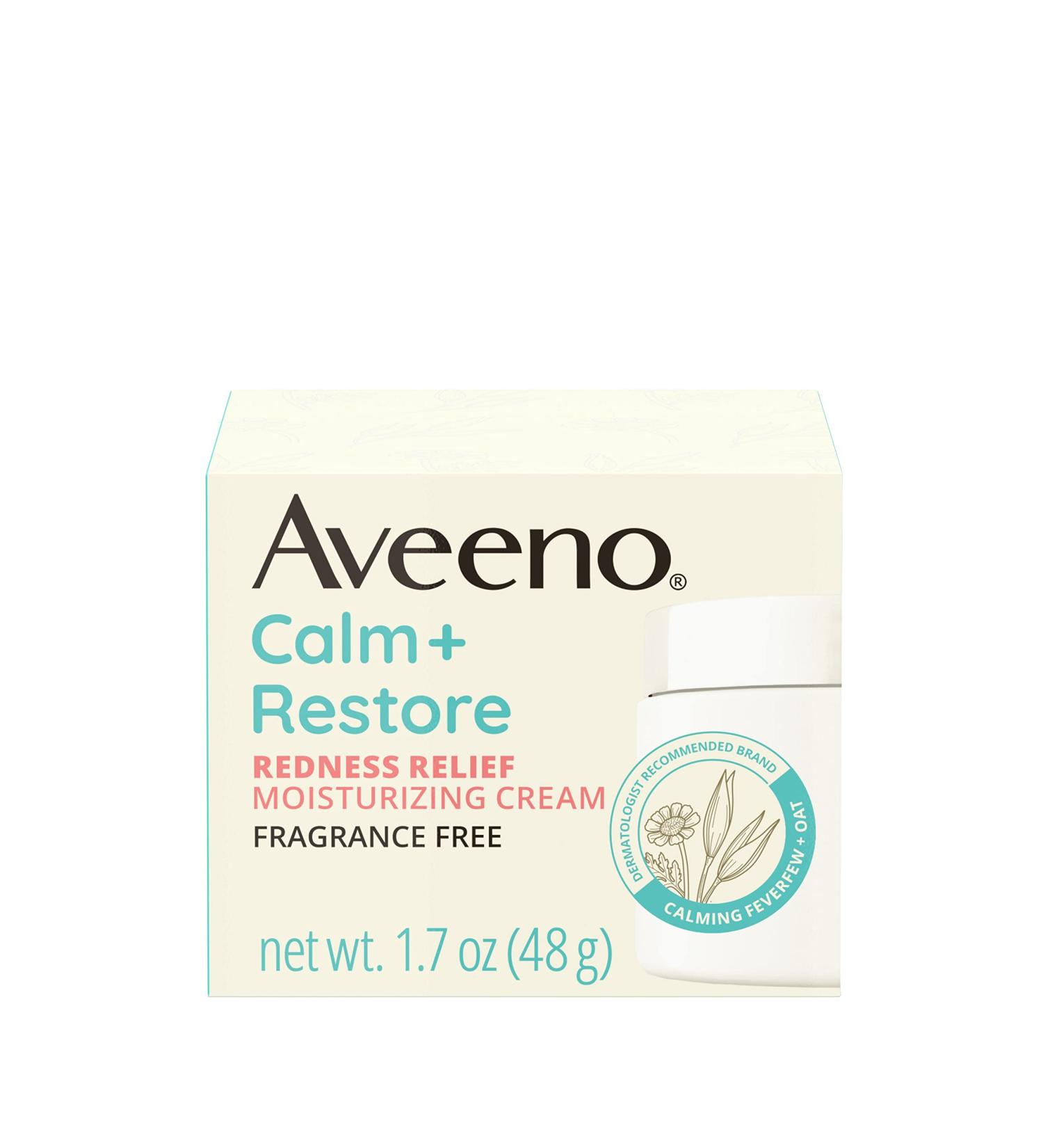 Aveeno Calm + Restore Redness Relief Moisturizing Cream 1.7 oz - Fragrance-Free for Sensitive Skin - Buy Online on GoSupps.com