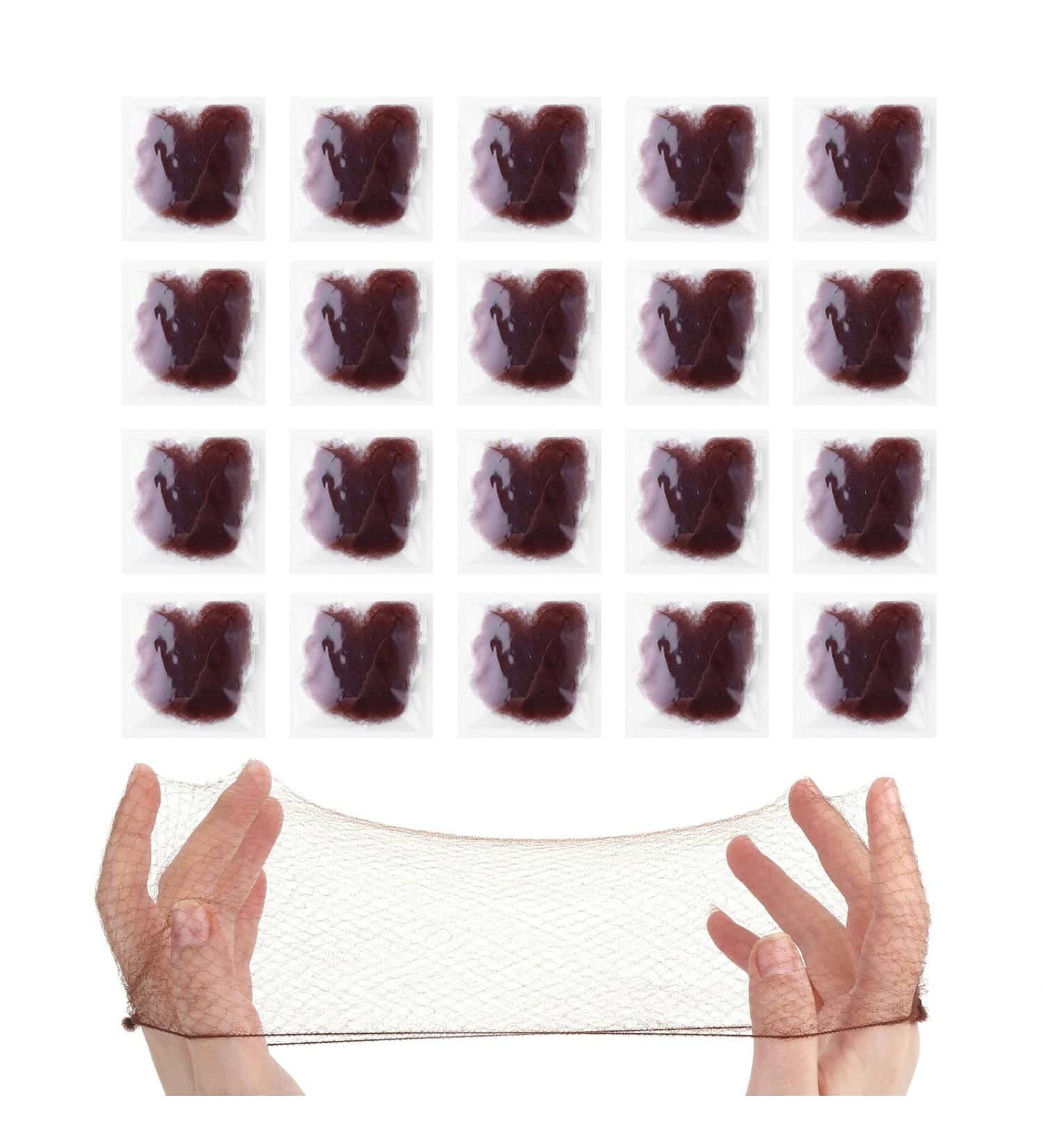 Prasacco Bun Nets 20 Pcs Individual Package Invisible Hair Nets 20 Inch Reusable Nylon Hair Nets for Buns Invisible Elastic Edge Mesh for Ballet Bun Sleeping Women Wig Brown Brown 1 count (Pack of 20) - Buy Online on GoSupps.com