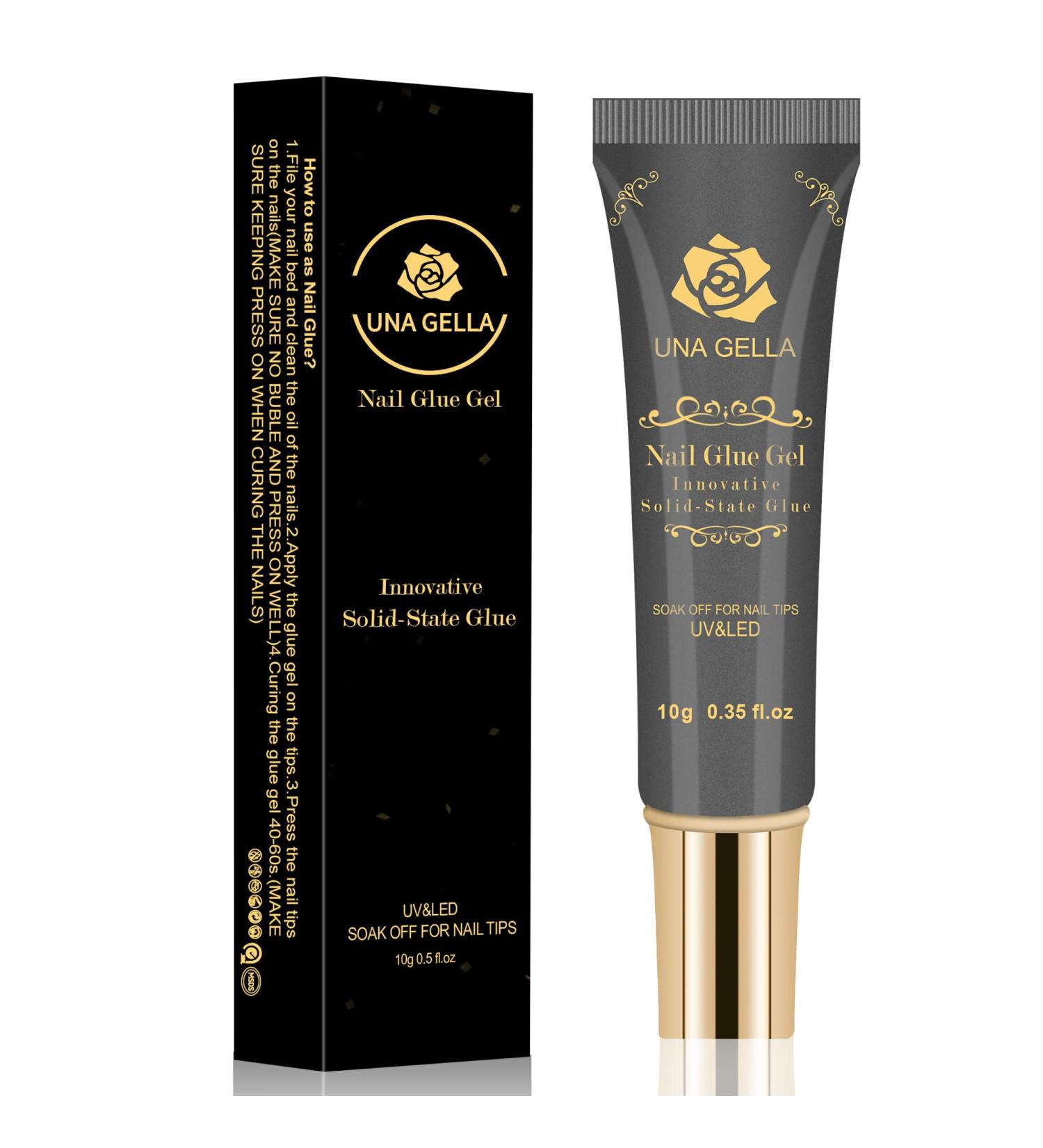 UNA GELLA Solid Nail Glue Gel 10ml | Super Strong Nail Glue for Acrylic Nails | Lamp Curing Needed | Soak Off Gel for Nails Extension | 1pcs - Buy Online on GoSupps.com